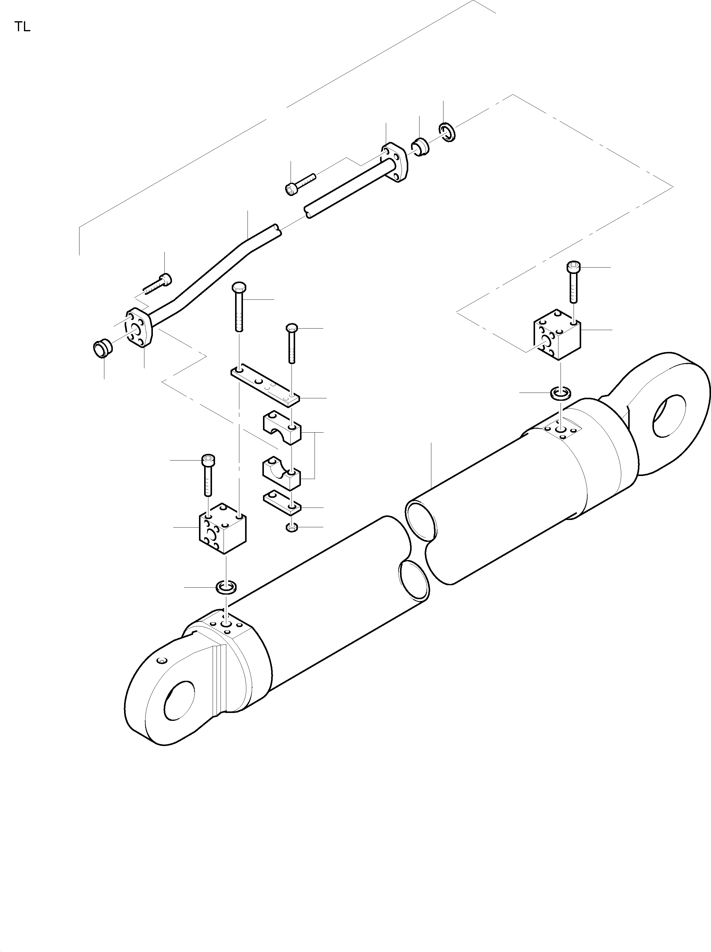 Stick cylinder consist. of fig-nos: 02-17 576 944 40 KOMATSU
