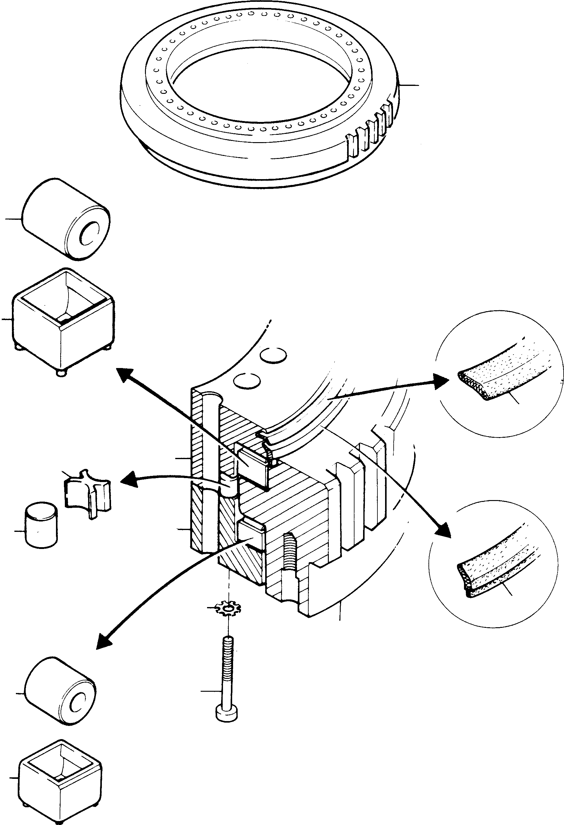 Swing ring assy. 389 802 40 KOMATSU