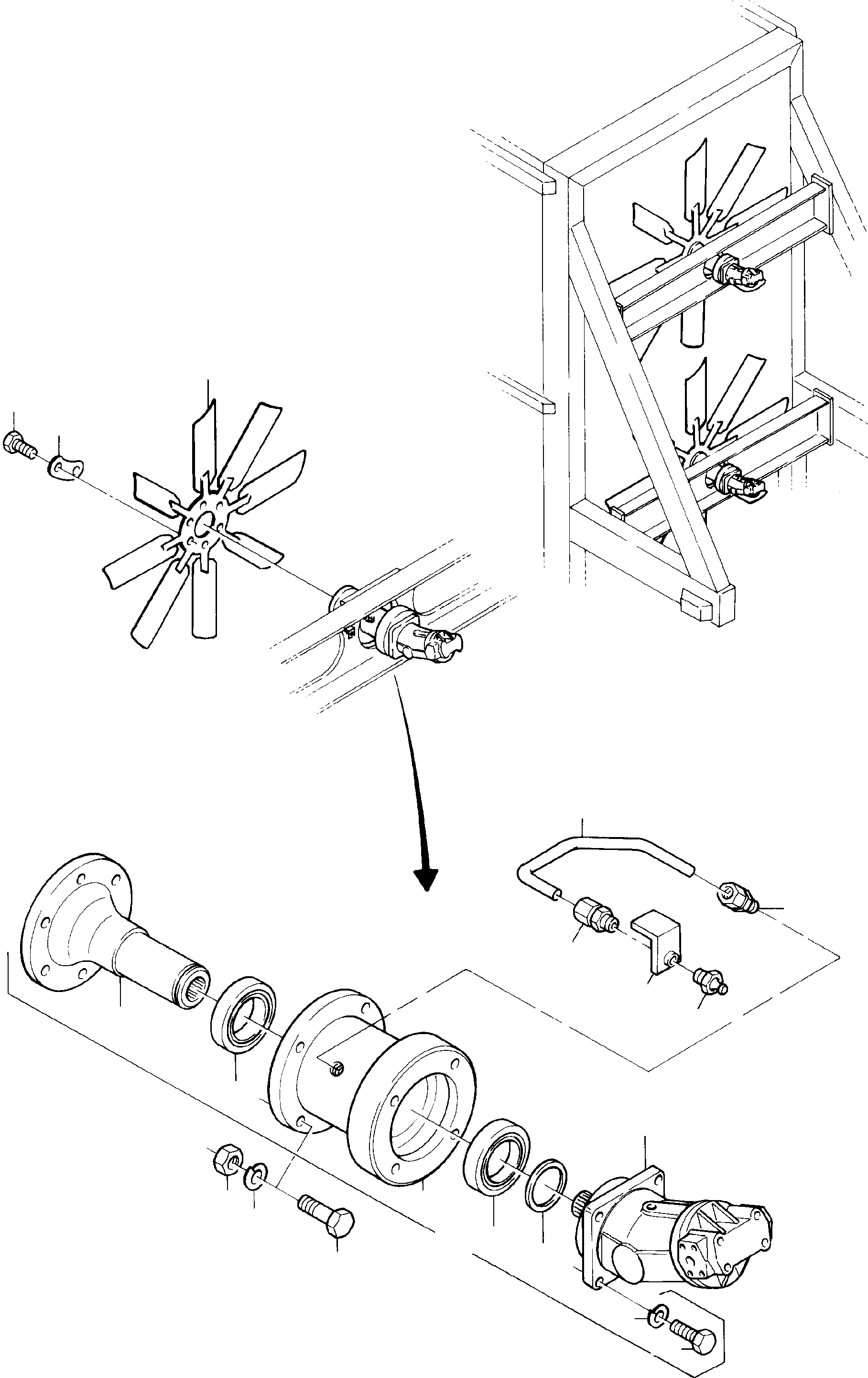 Fan supporting 385 933 40 KOMATSU