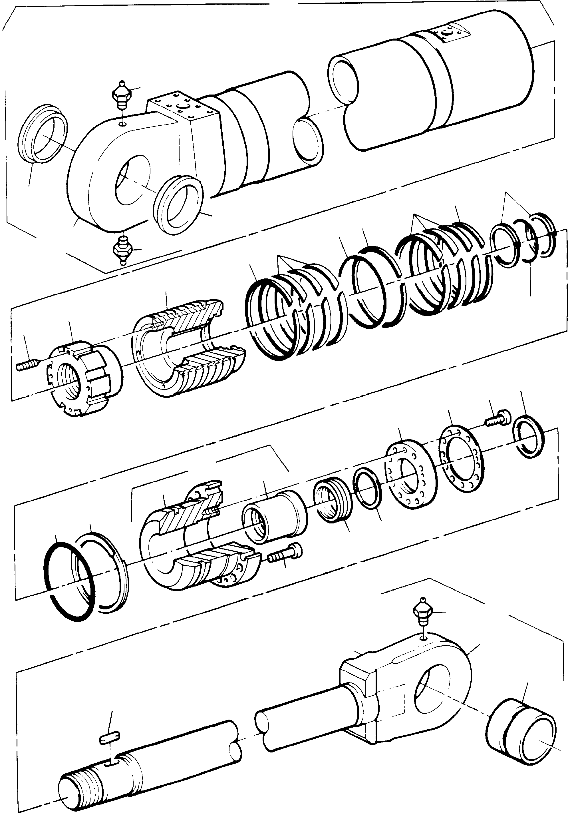 Sealing flange assy. fig-nos: 18 and 19 (finish work after bush is installed) 259 070 40 KOMATSU