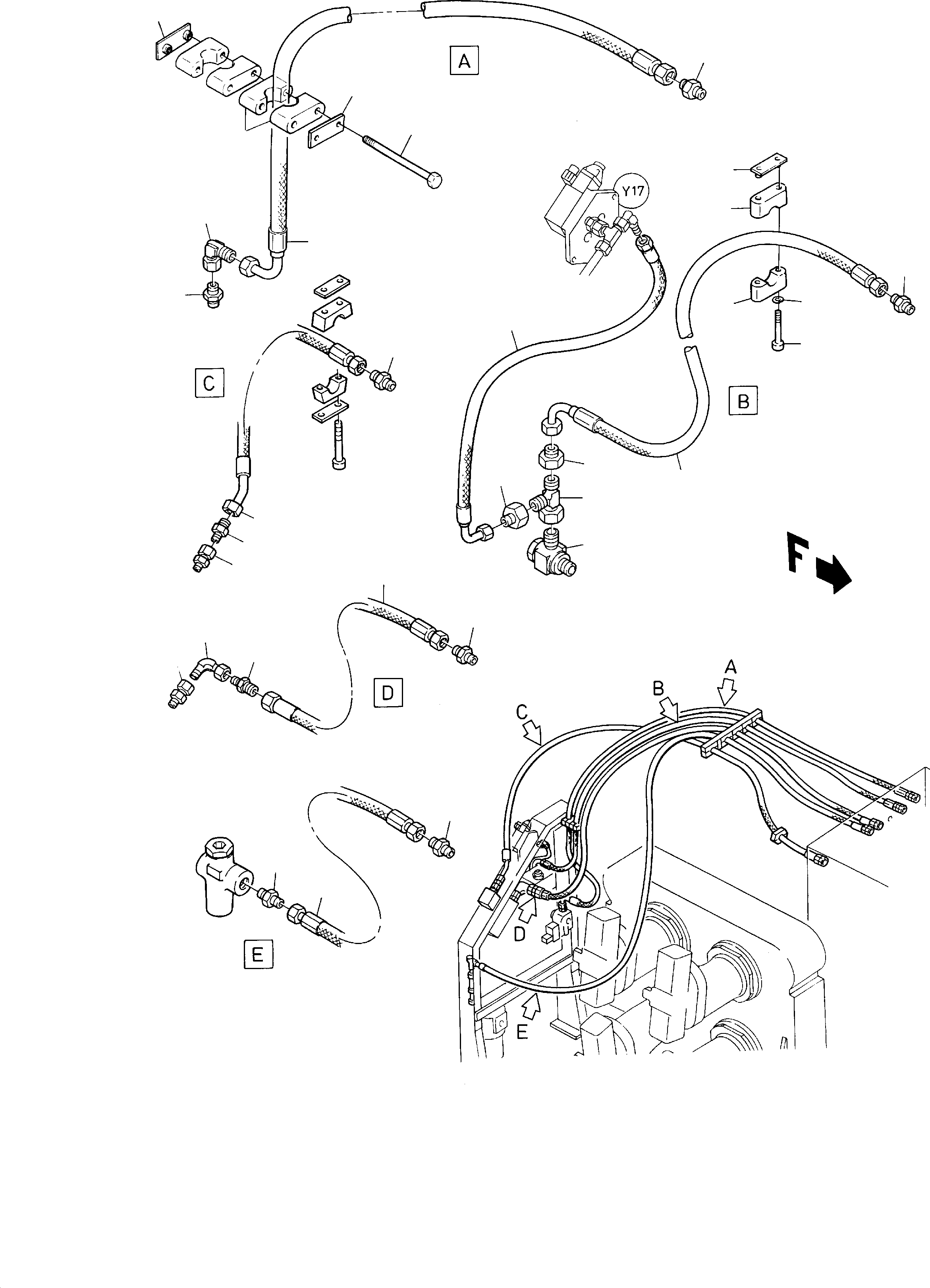 Hose assy. DN 12x2640 lg. 641 348 40 KOMATSU