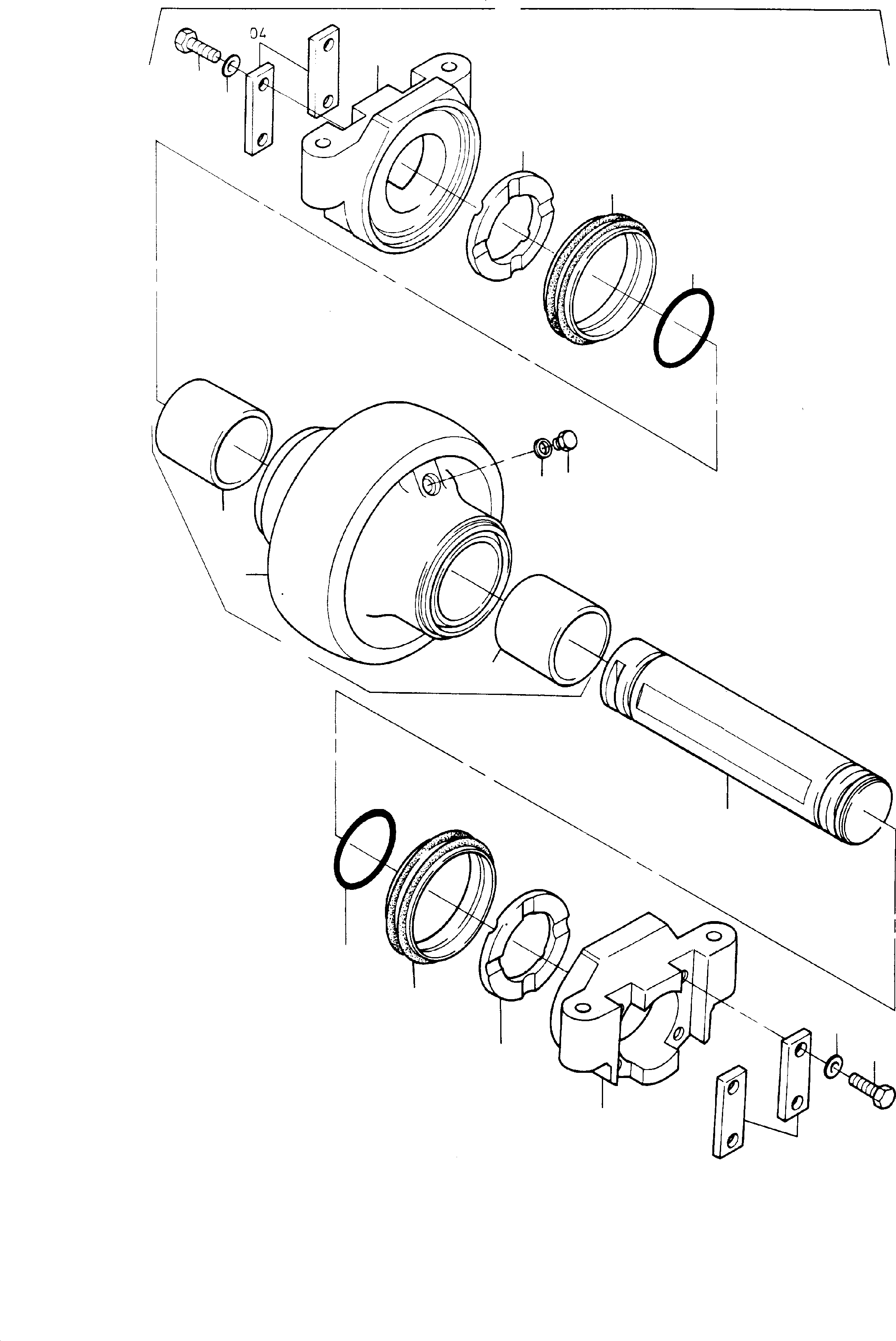 Bottom roller, assy. 361 022 40 KOMATSU