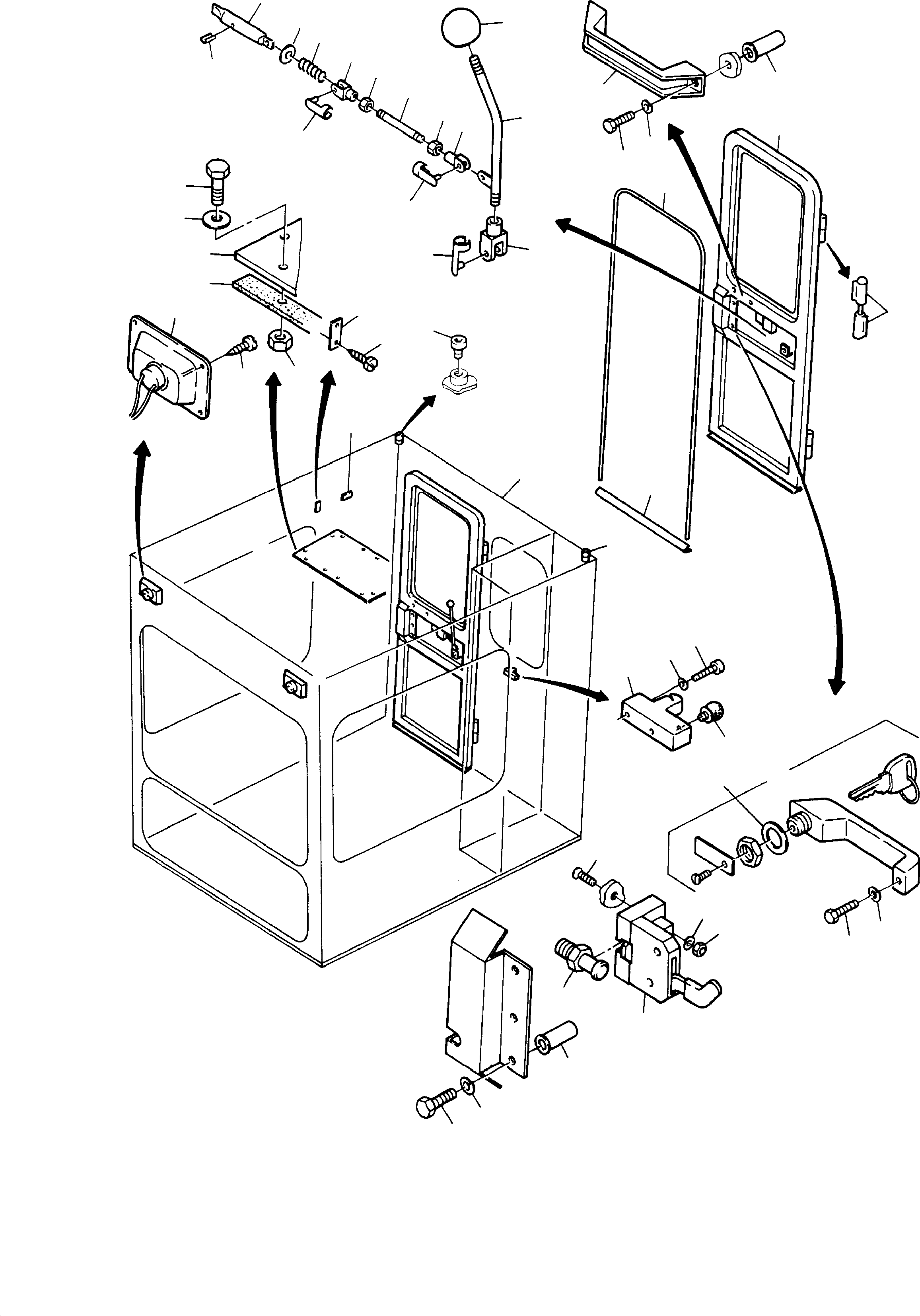 Cabin, without mounting parts for air condition arr. 698 598 73 KOMATSU