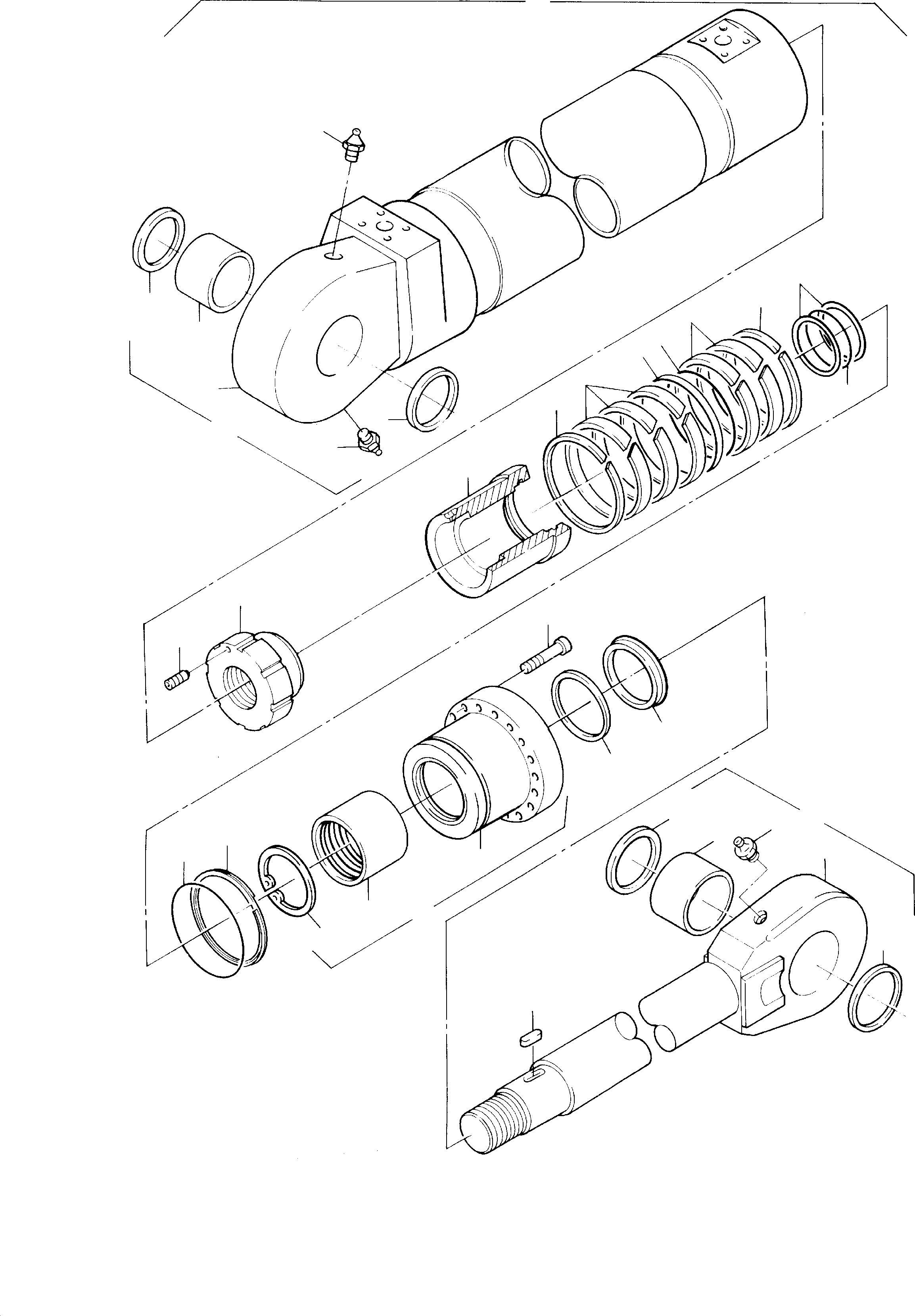 Hydraulic cylinder assy. consist. of fig-no: 02-29 541 210 40 KOMATSU