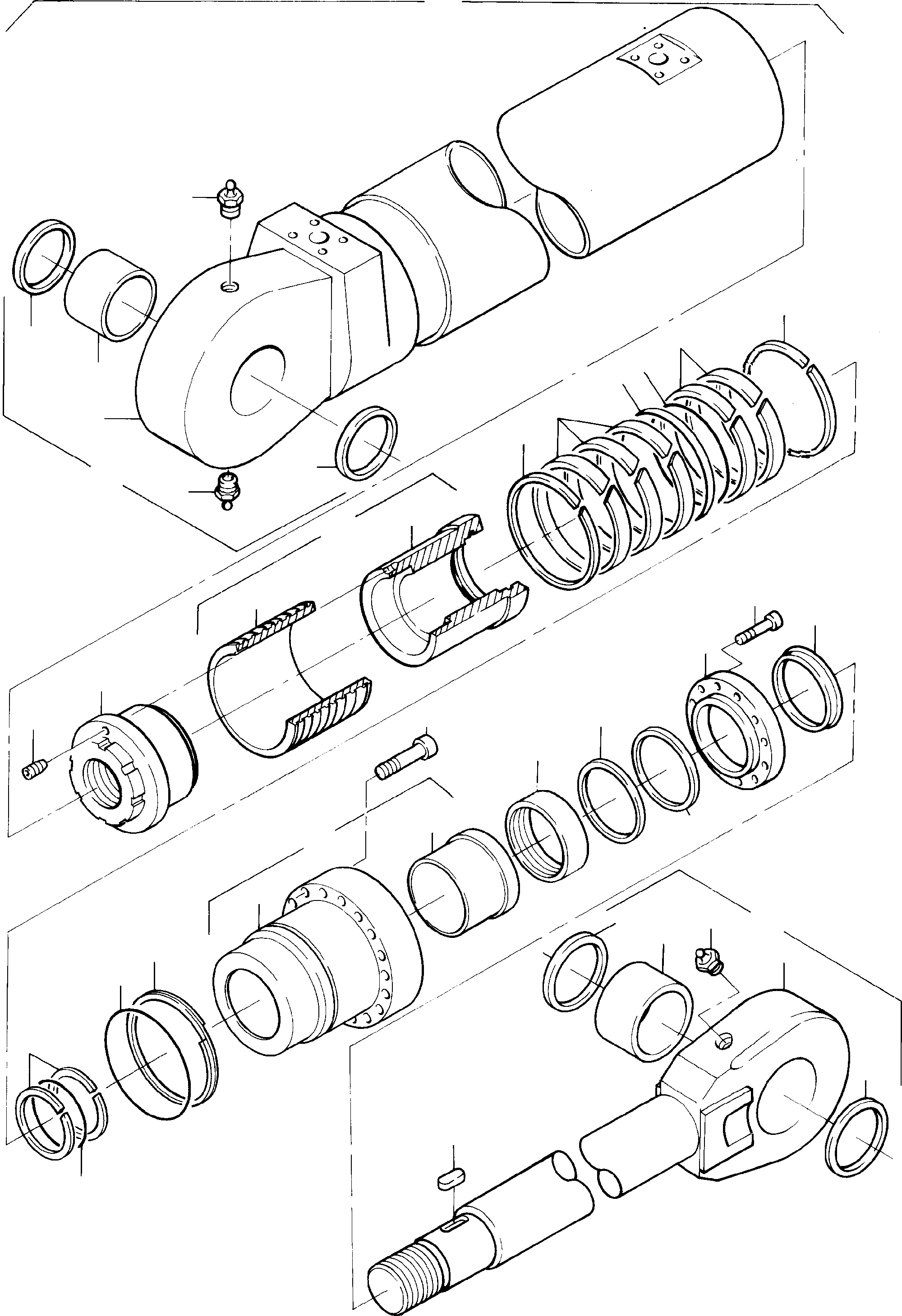 Hydraulic cylinder assy. consist. of fig-no: 02-31 627 505 40 KOMATSU