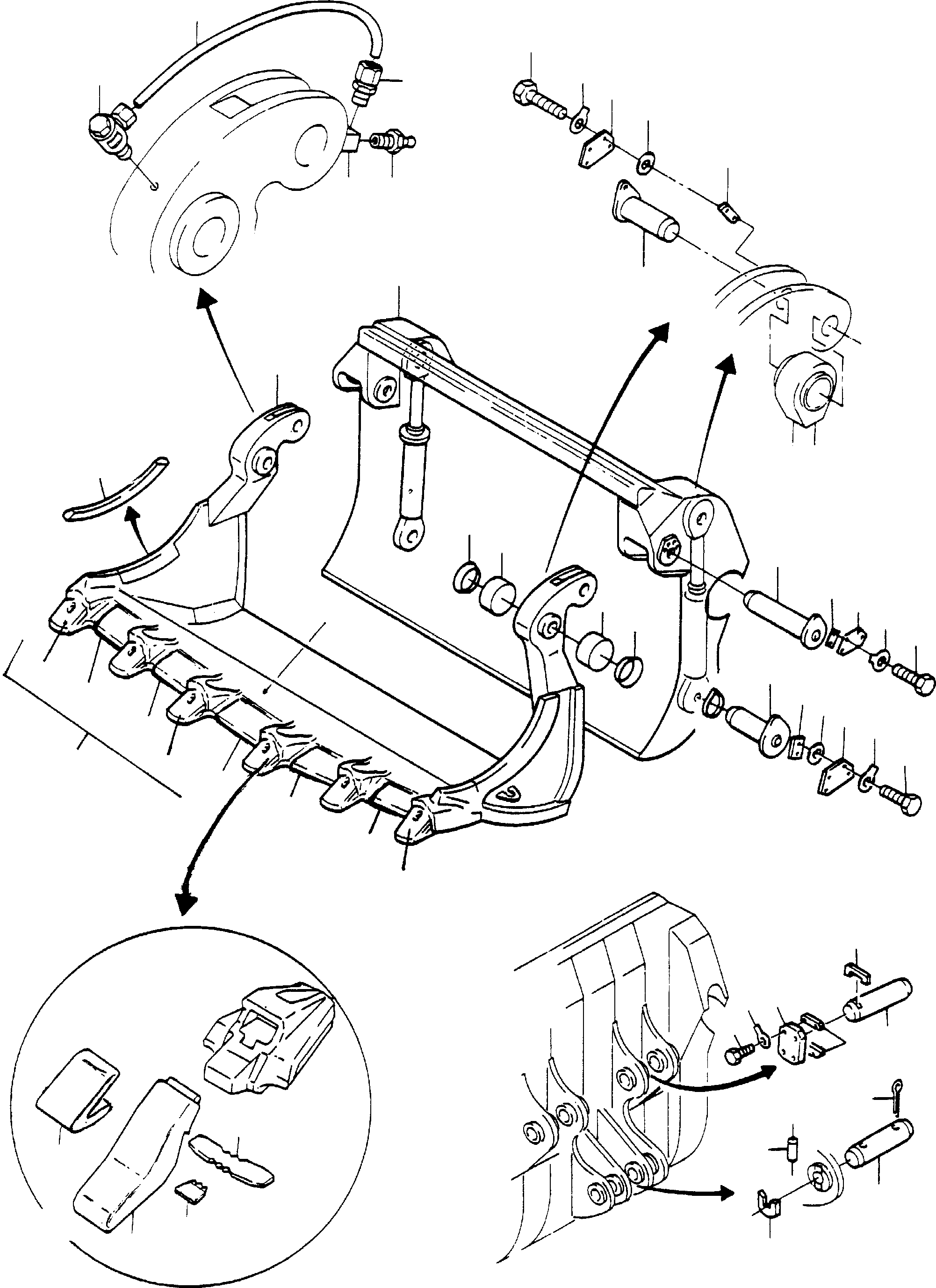 Bucket clam, assy. fig-nos: 04-16 and 40-42 537 810 40 KOMATSU