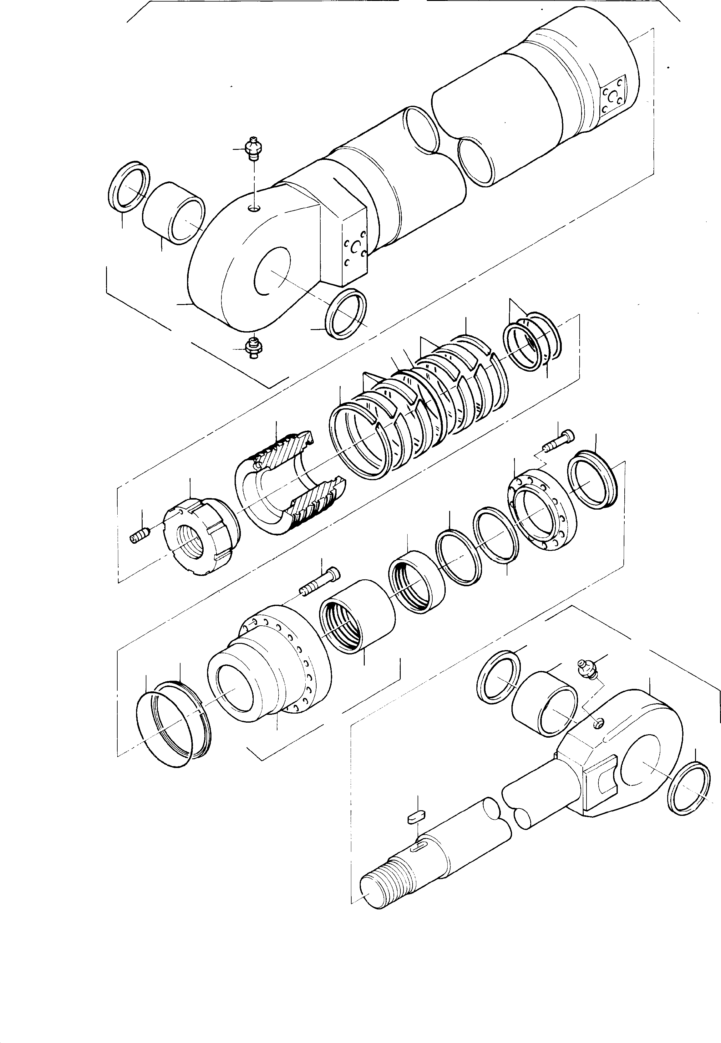 Hydraulic cylinder assy. consist. of fig-no: 02-31 627 075 40 KOMATSU