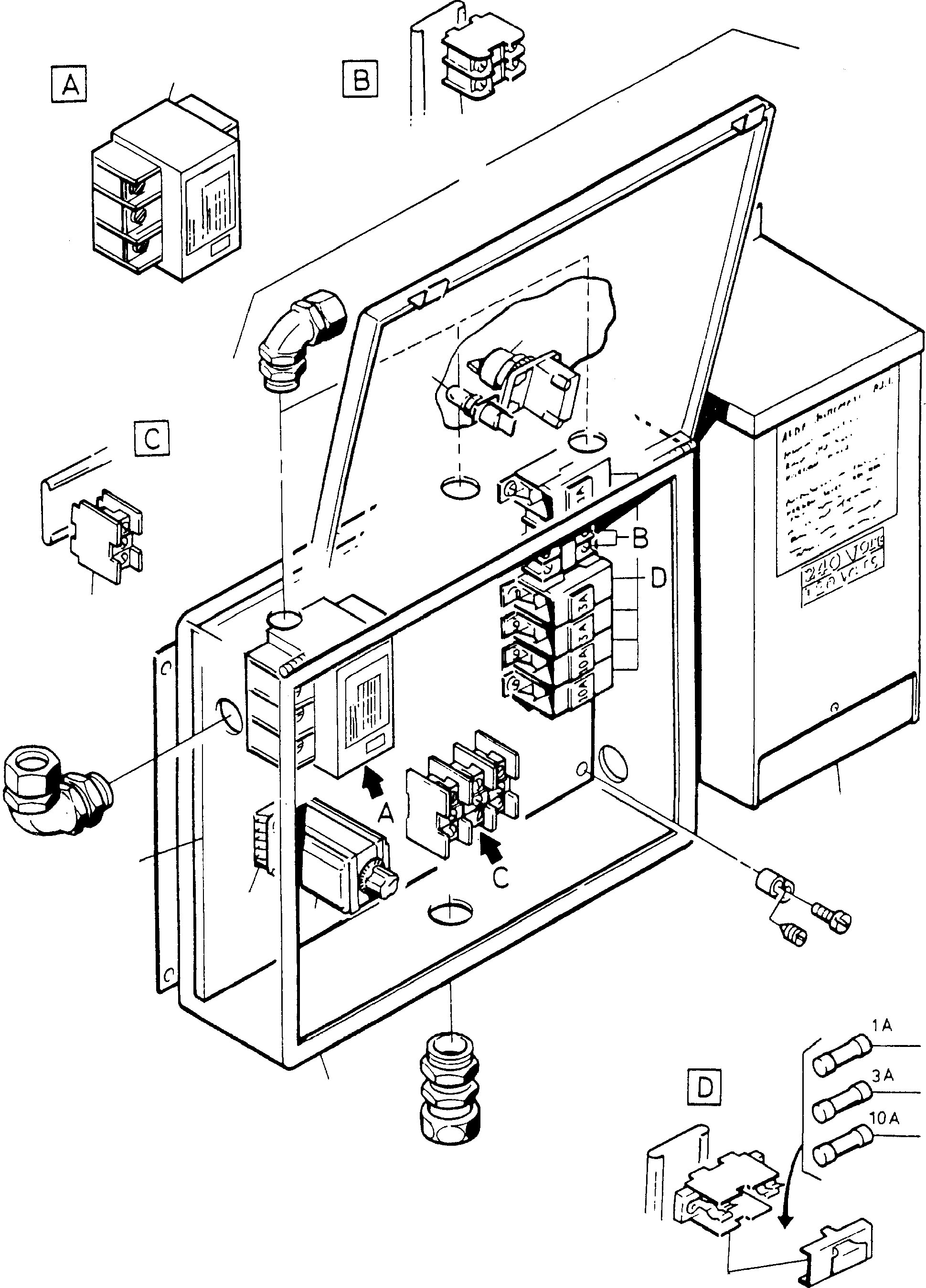 Switch box, assy. fig-nos: 02-14 697 558 73 KOMATSU