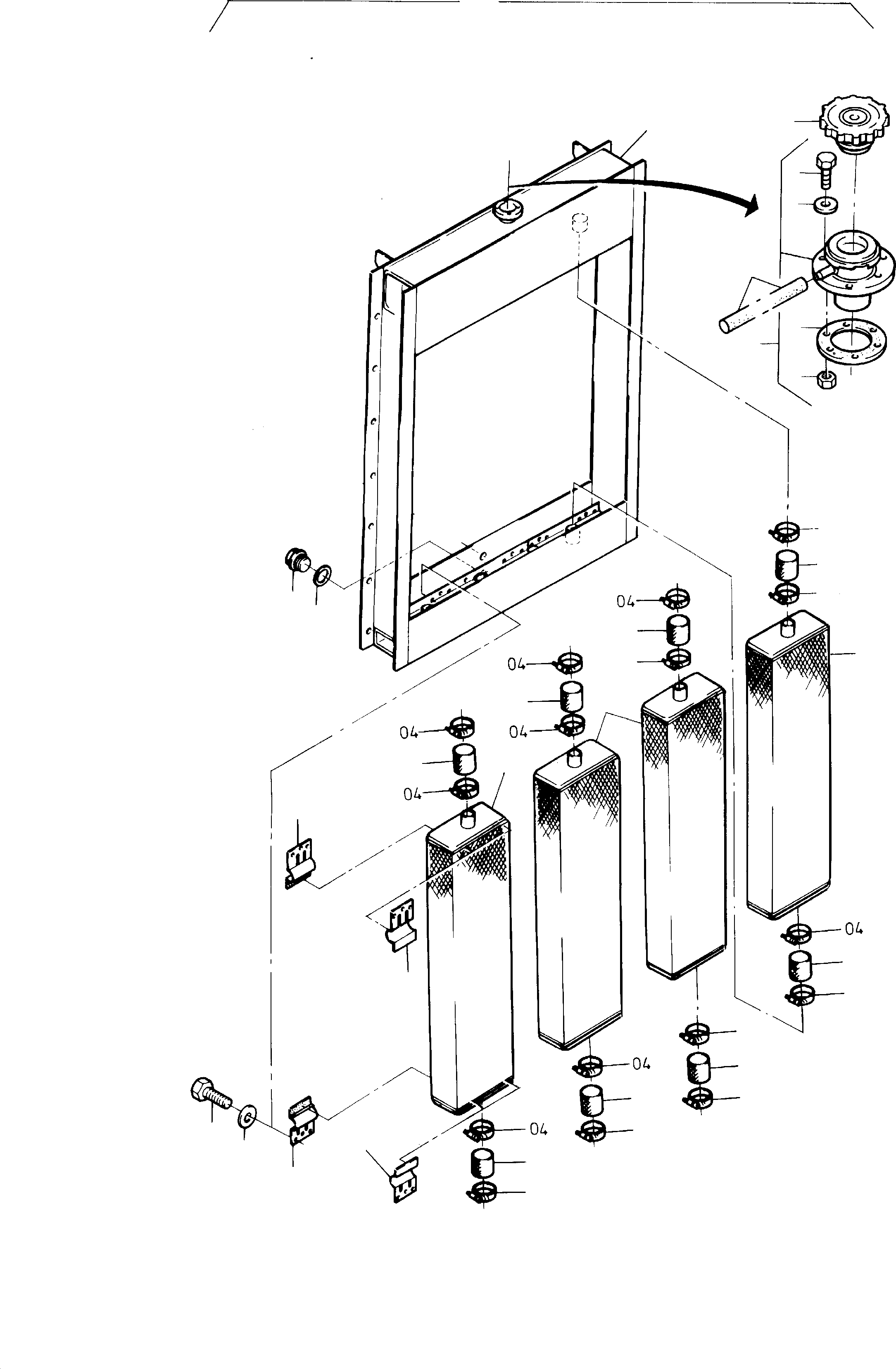Radiator w/o fan cowl 592 962 40 KOMATSU