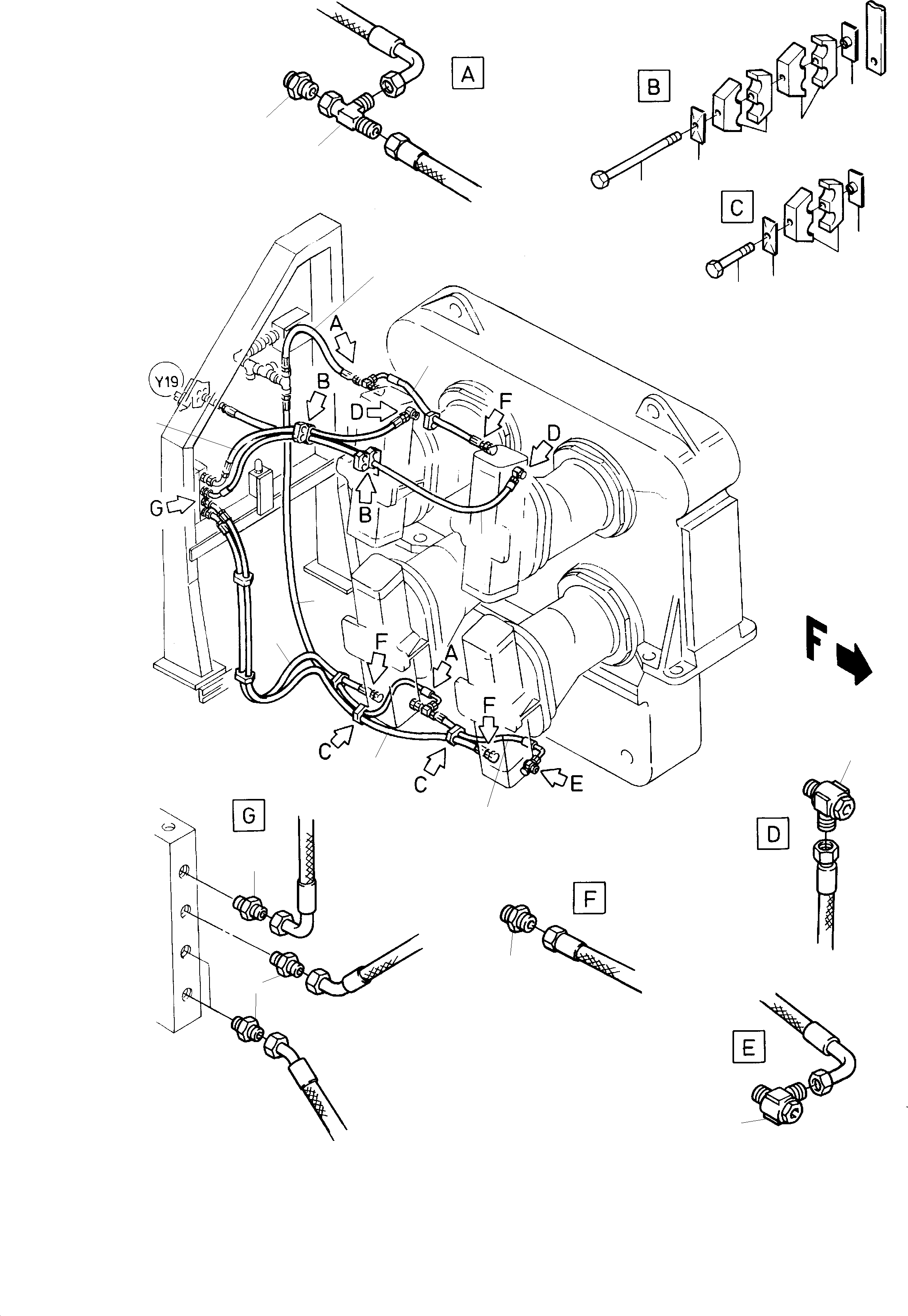 Hose assy. DN 12x950 lg. 510 941 98 KOMATSU