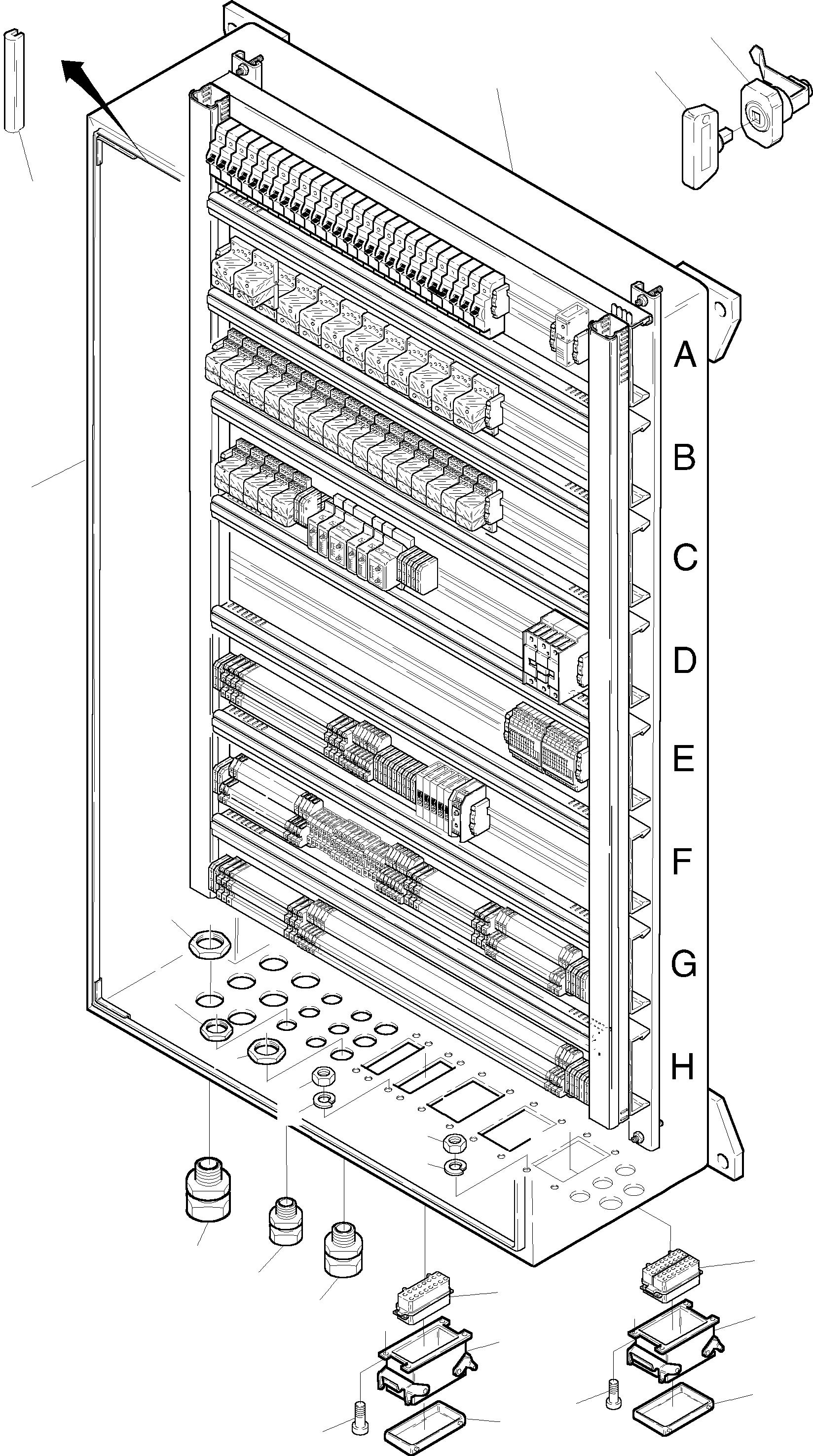 Door, switch cabinet 653 789 40 KOMATSU