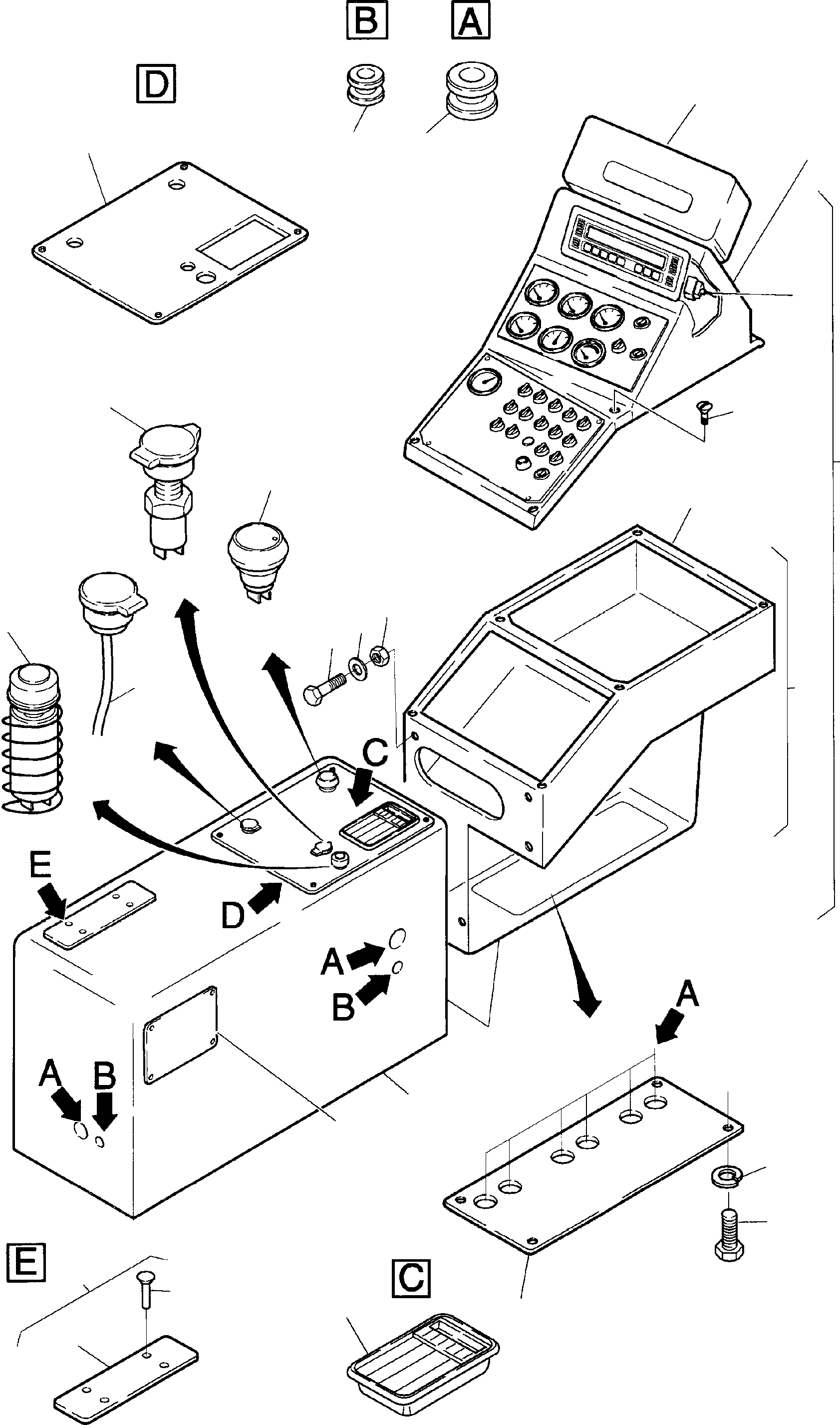 Operation panel fig-nos. 02-70 659 810 40 KOMATSU