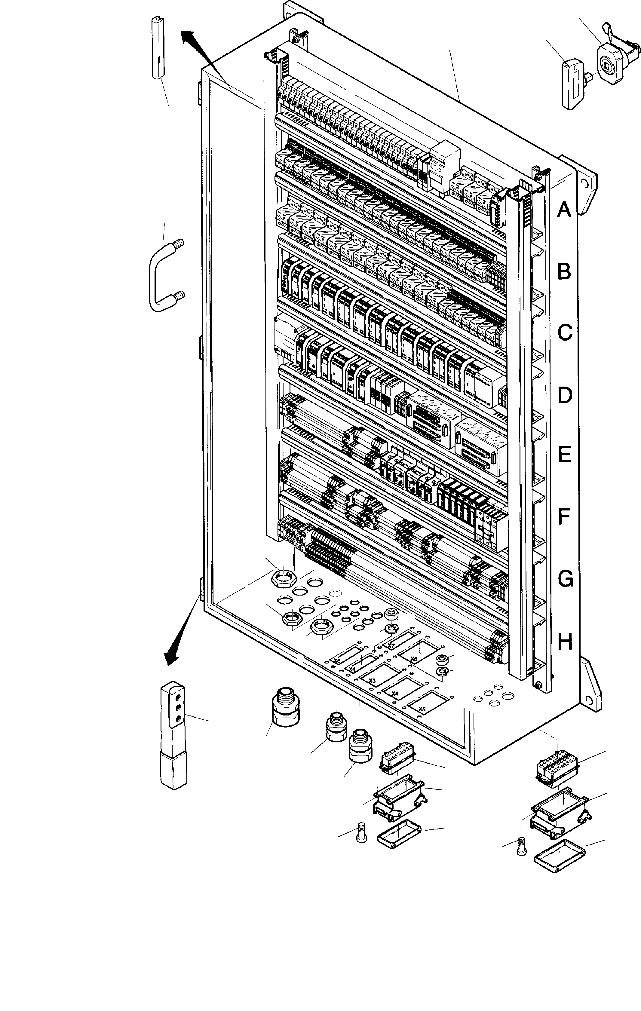 Switch cabinet w/o. electr. parts 675 219 40 KOMATSU