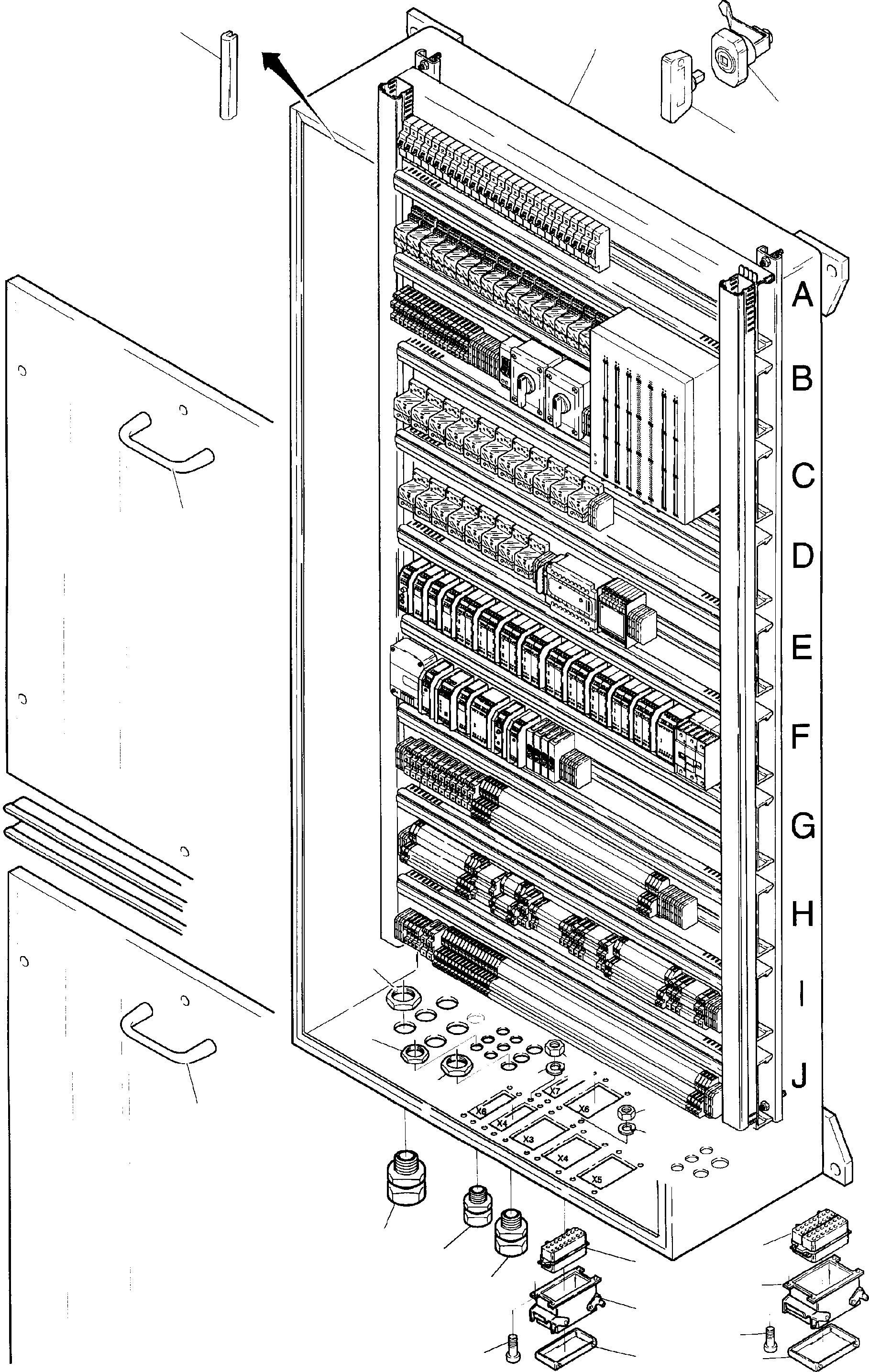 Switch cabinet w/o. electr. parts 659 849 40 KOMATSU