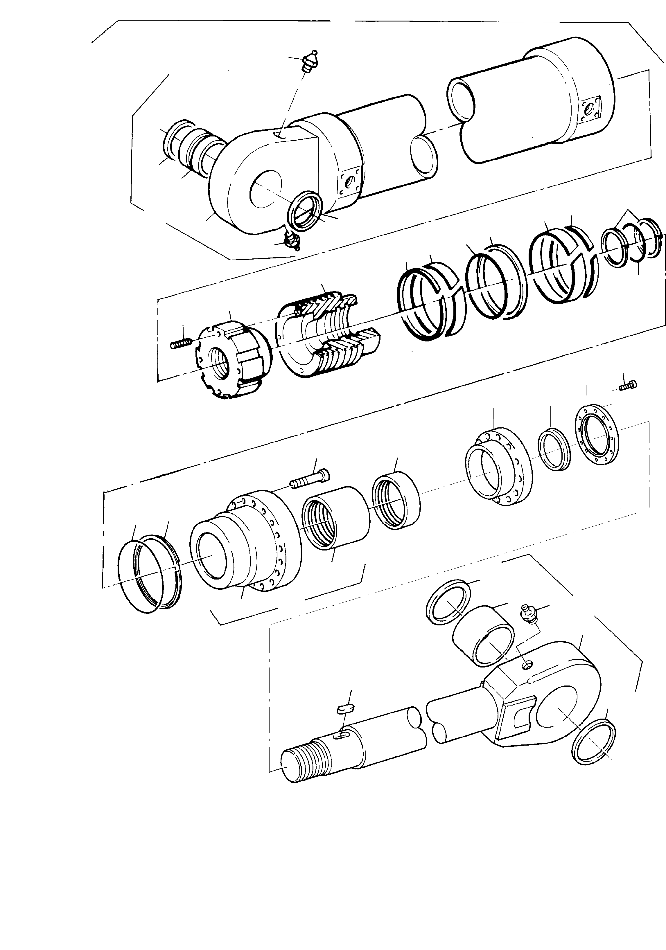 Hydraulic cylinder assy. consist. of fig-no: 02-29 (Standard) 430 910 40 KOMATSU