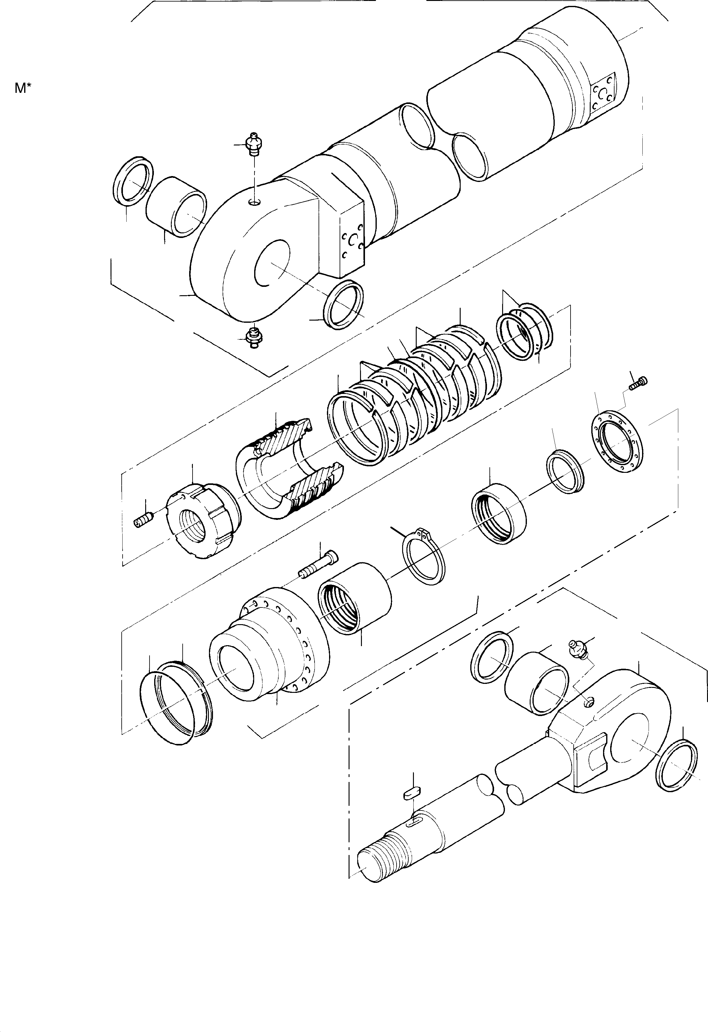 Hydraulic cylinder assy. consist. of fig-no: 02-33 (Cold weather design) 897 780 40 KOMATSU