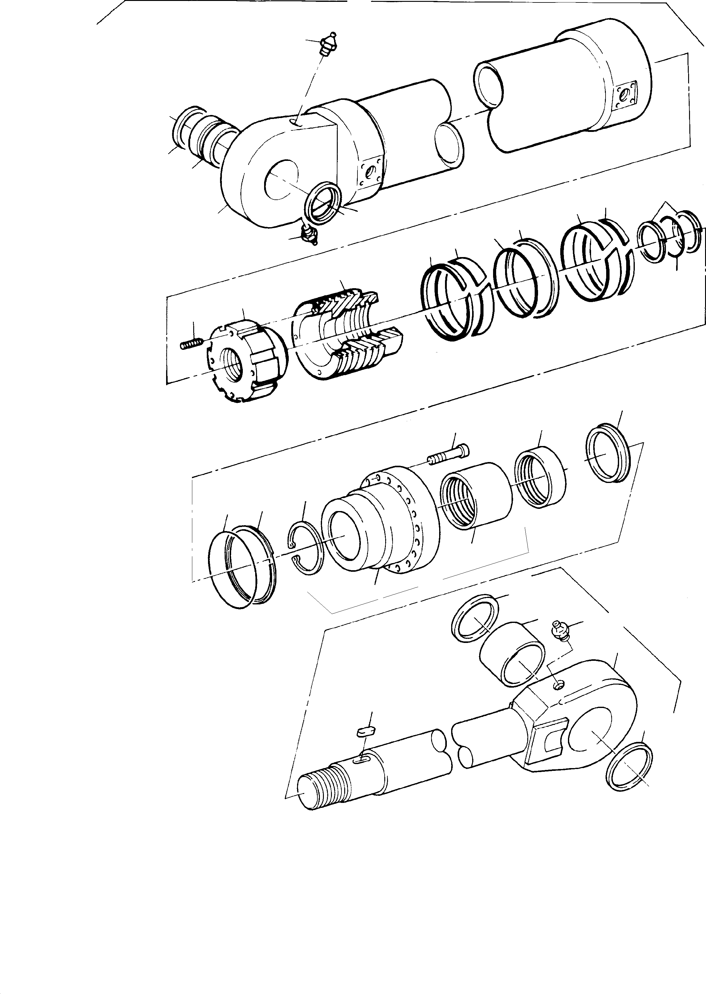 Hydraulic cylinder assy. consist. of fig-no: 02-27 445 375 40 KOMATSU