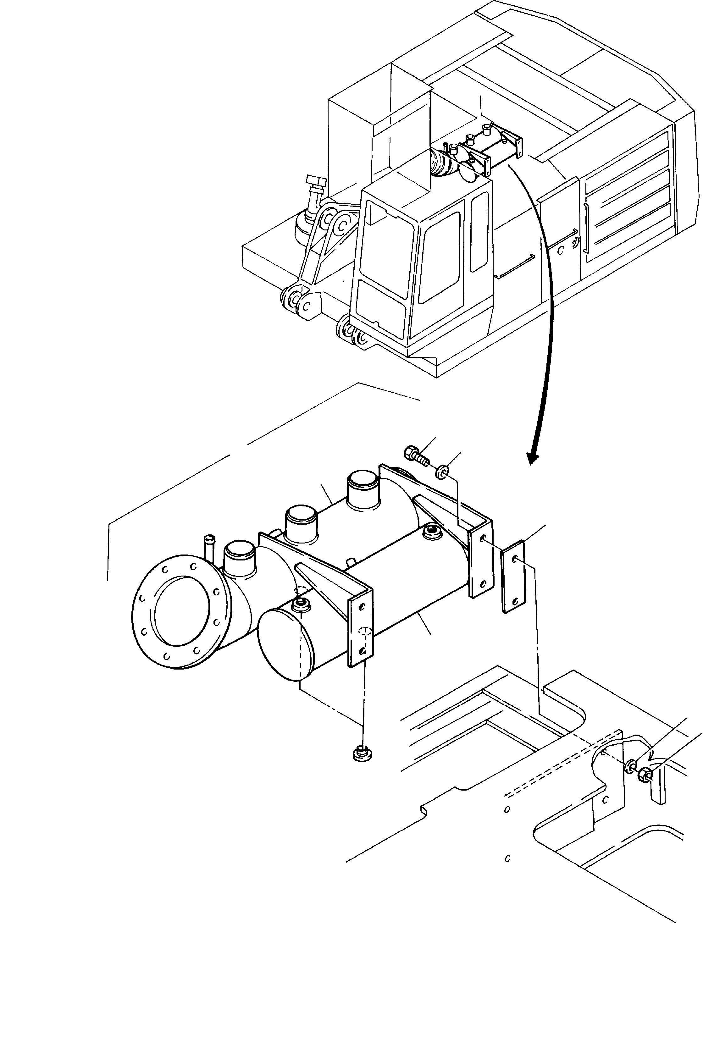 Transmission oil tank 500 756 40 KOMATSU