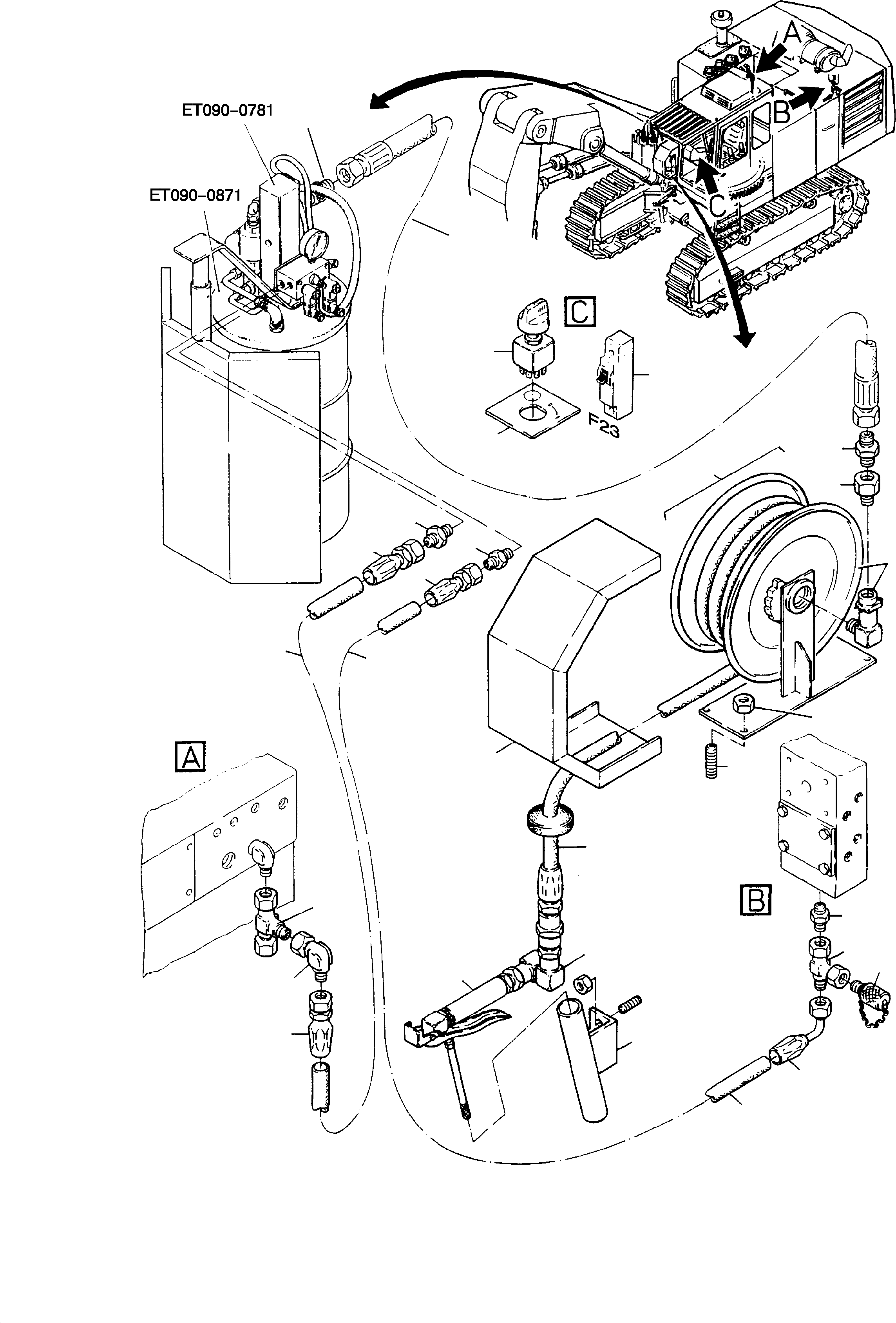 Hose reel assy. 551 412 40 KOMATSU