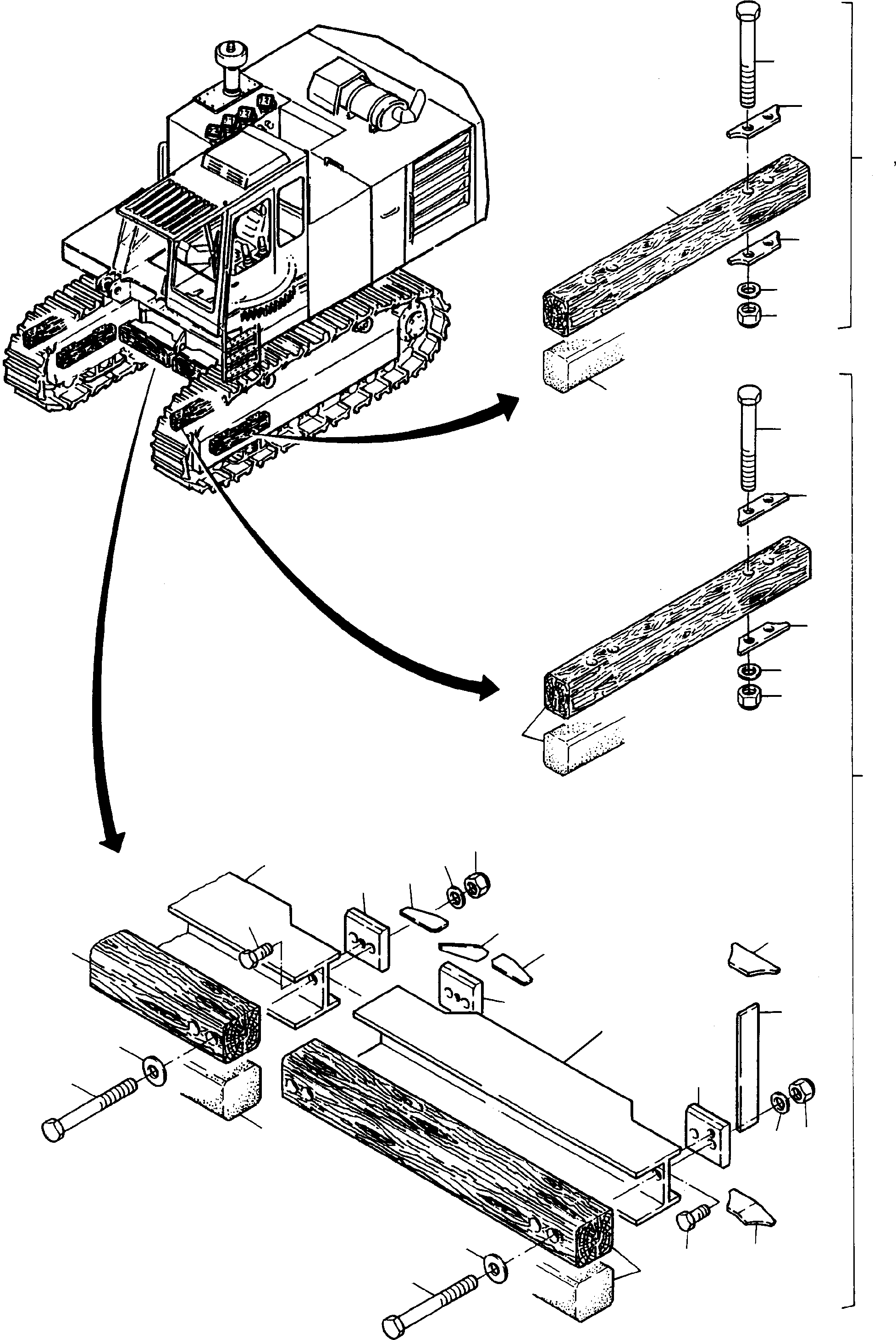 Bumper ( wooden ) consist. of fig-nos: 02-18 567 700 40 KOMATSU