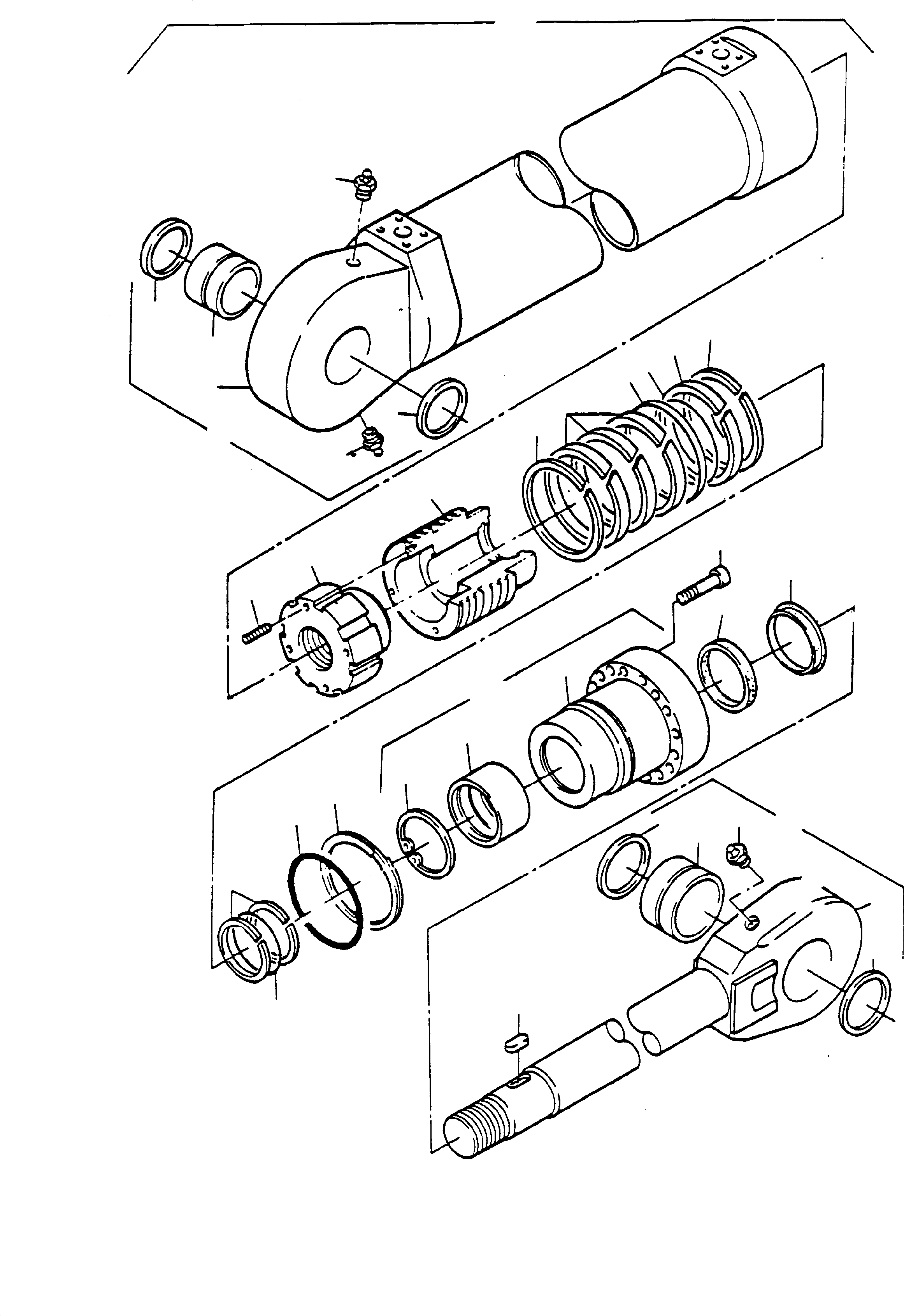 Hydraulic cylinder assy. (standard) consist. of fig-no: 02-24 576 900 40 KOMATSU