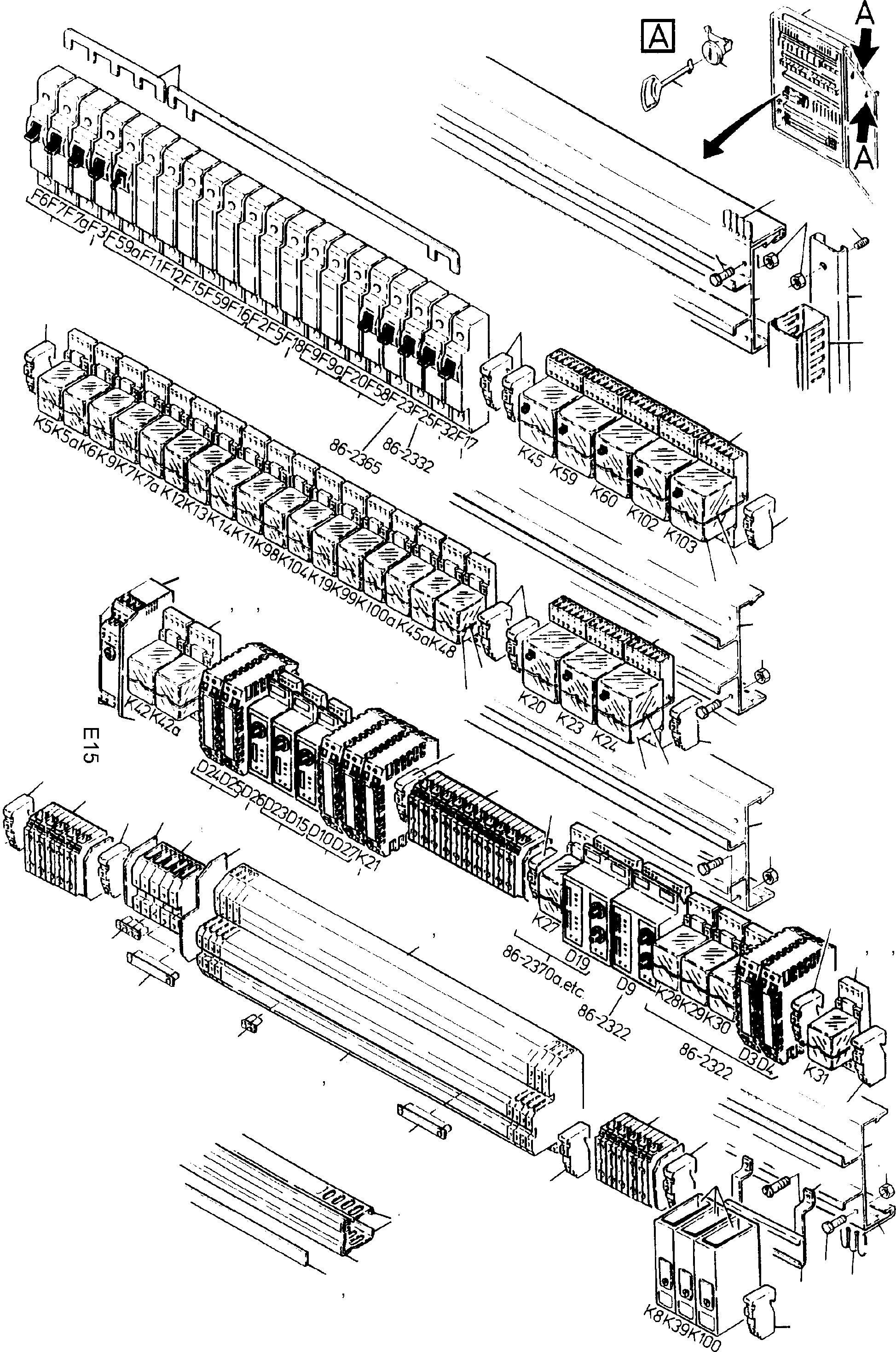 Switch cabinet from s/no. 86040 up 620 796 40 KOMATSU