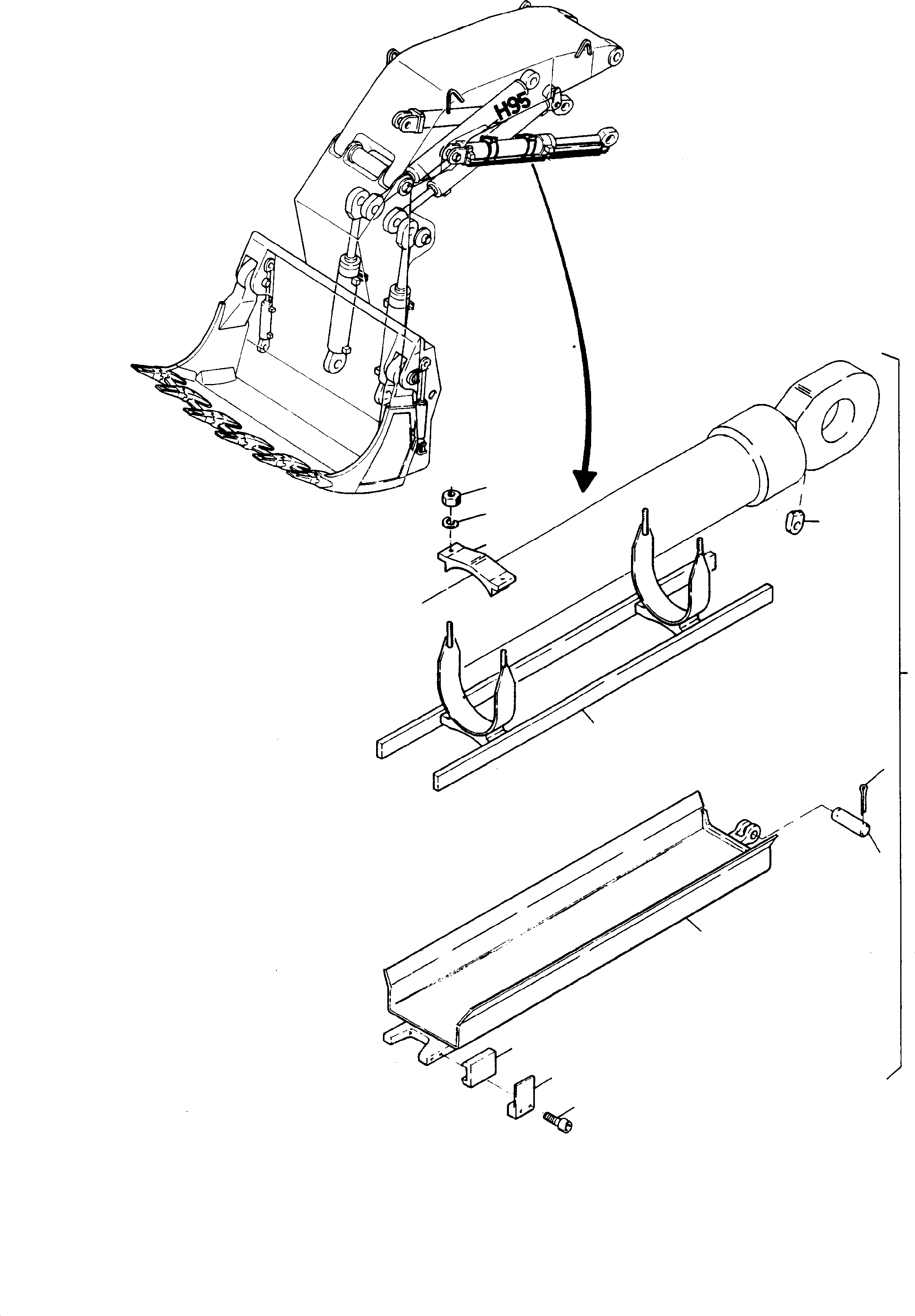 Rod protection, cylinder consist. of fig-nos: 02-12 541 280 40 KOMATSU