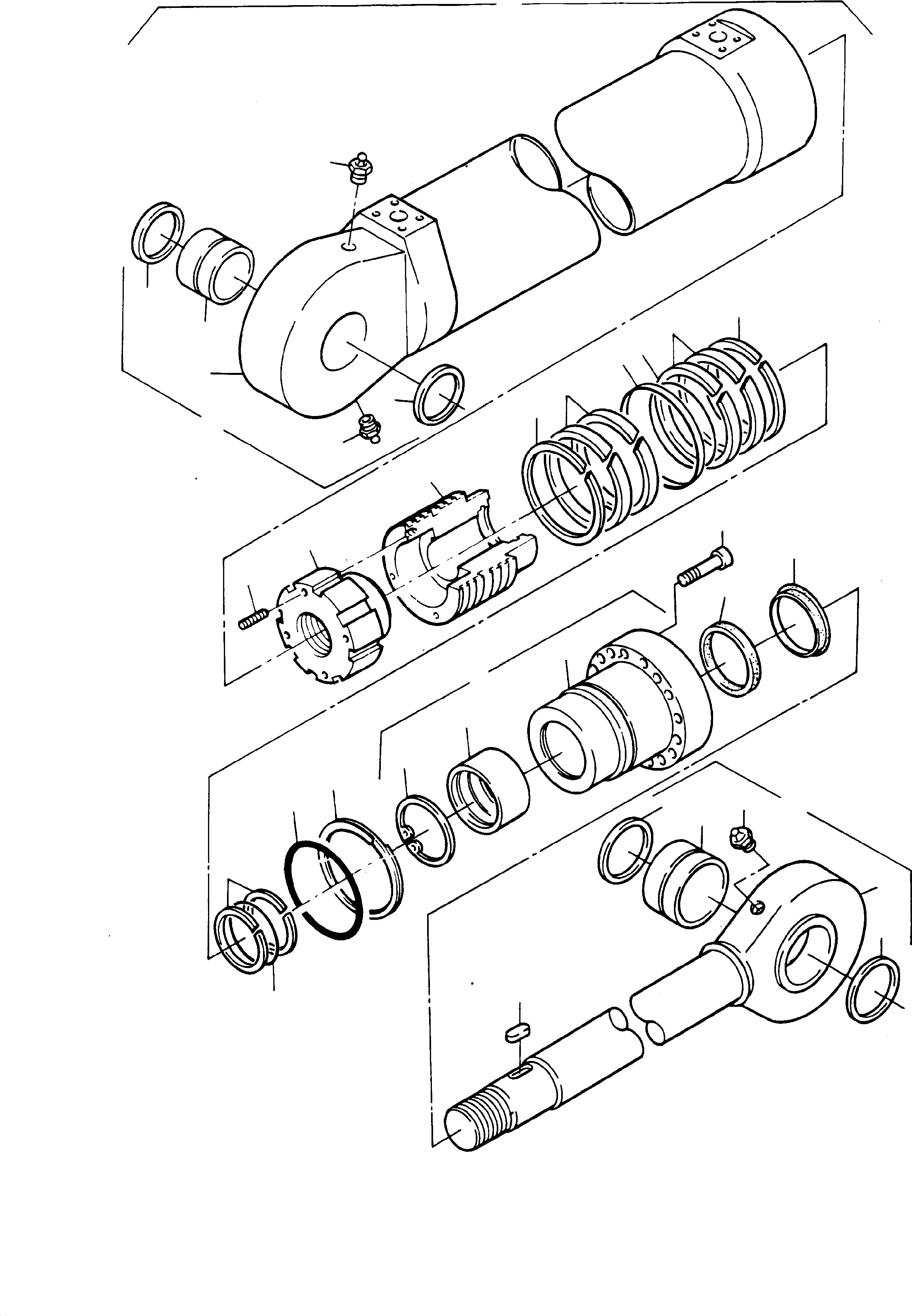 Hydraulic cylinder assy. consist. of fig-no: 02-25 607 710 40 KOMATSU