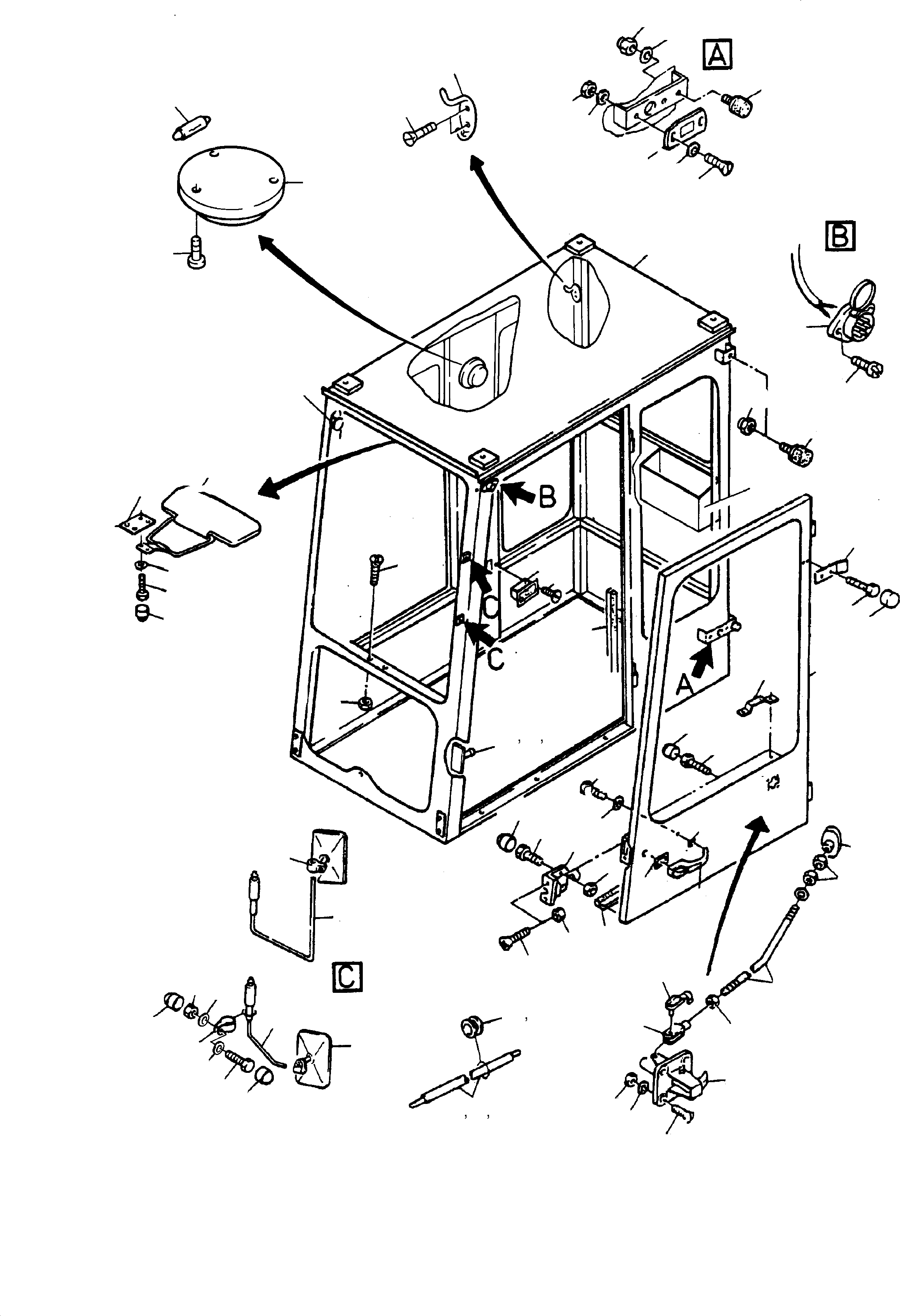 Cover for wiper motor 607 413 40 KOMATSU