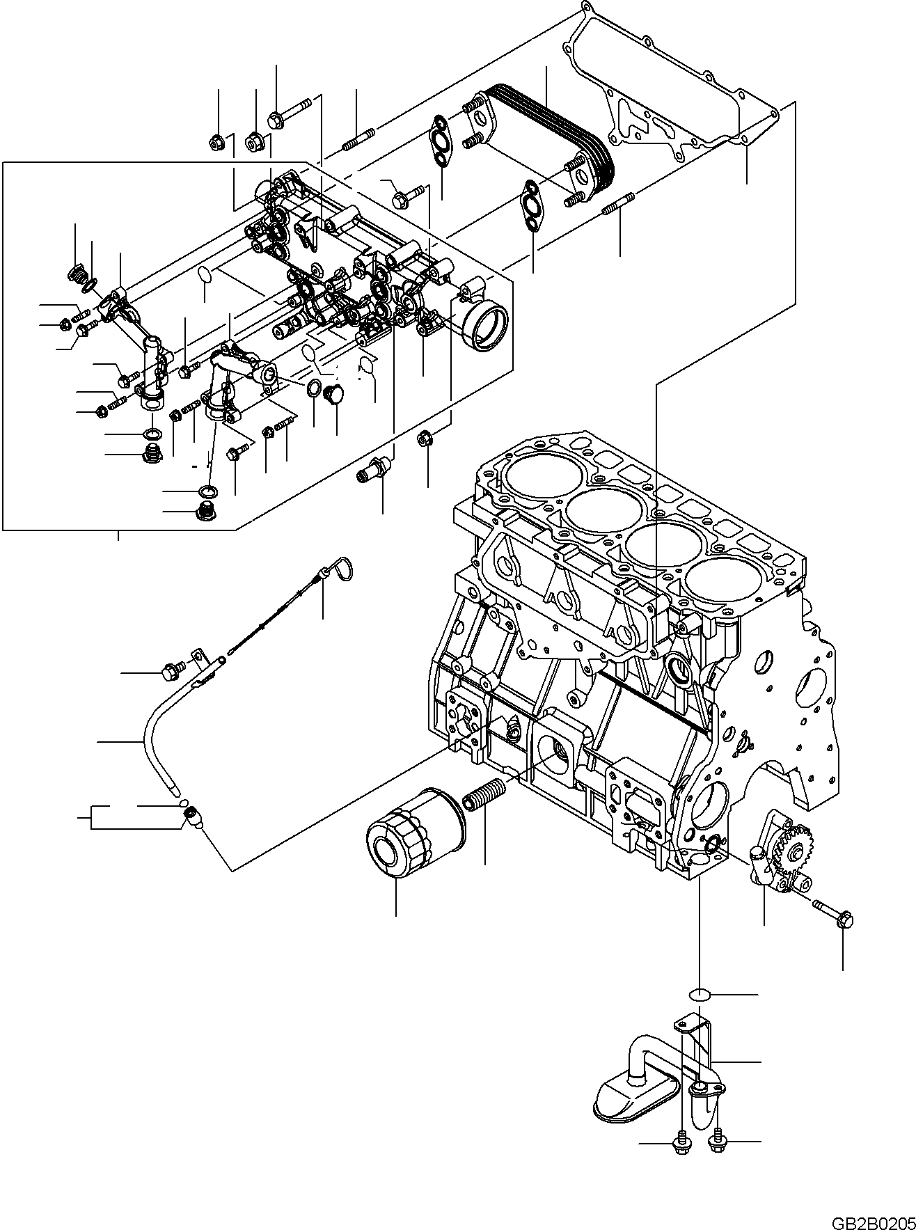 CASE ASSEMBLY, OIL COOLER YM129F01-33010 KOMATSU