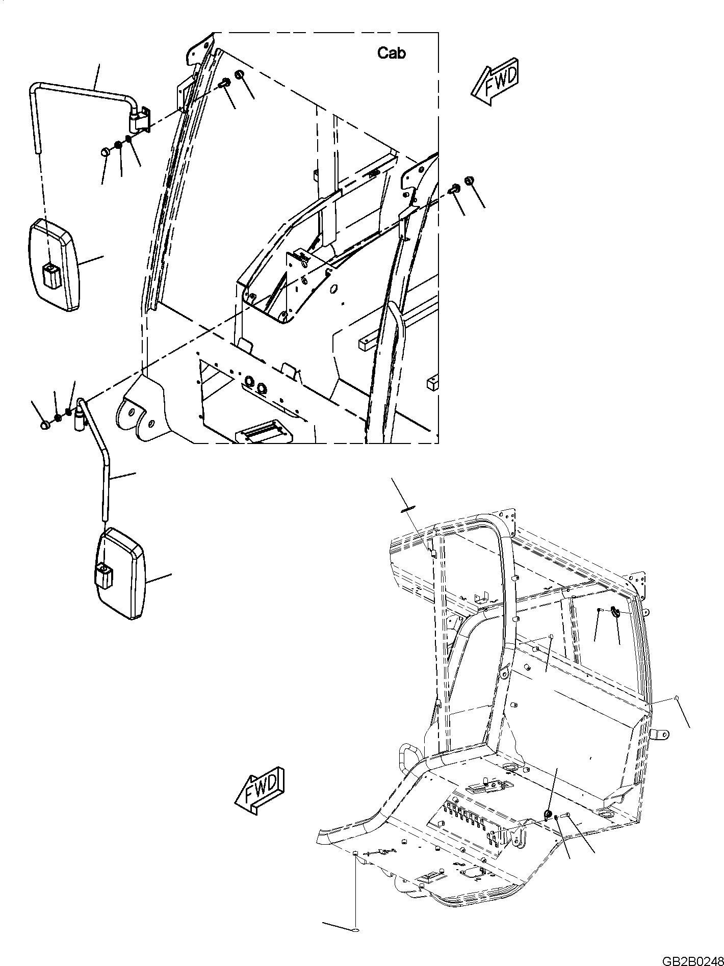 Зеркало FR222701 KOMATSU