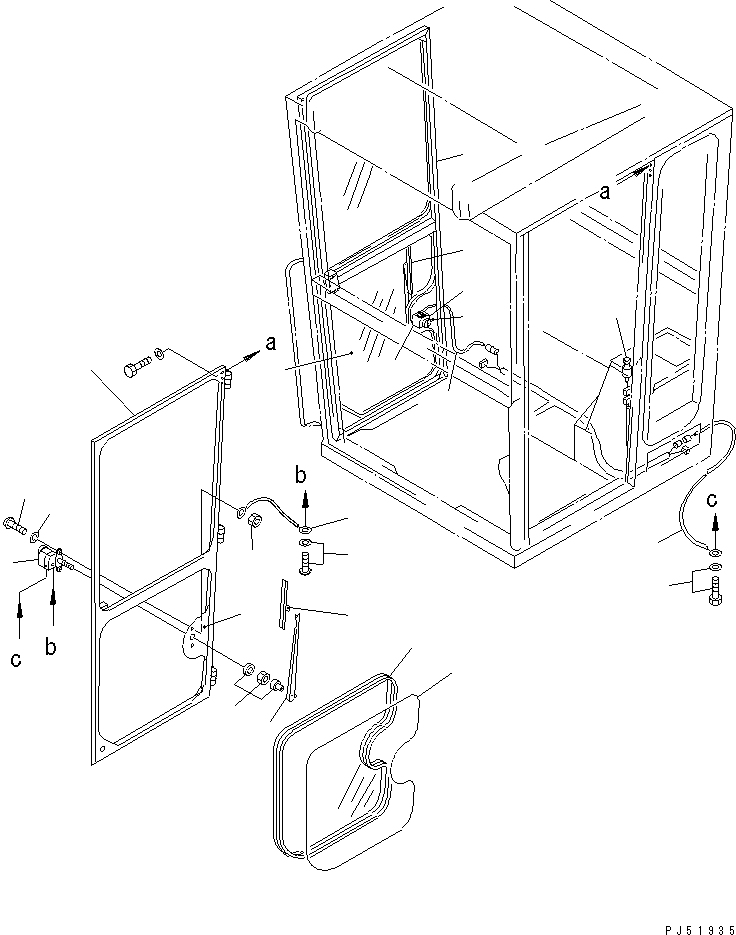 GLASS,DOOR 23B-950-2740 KOMATSU