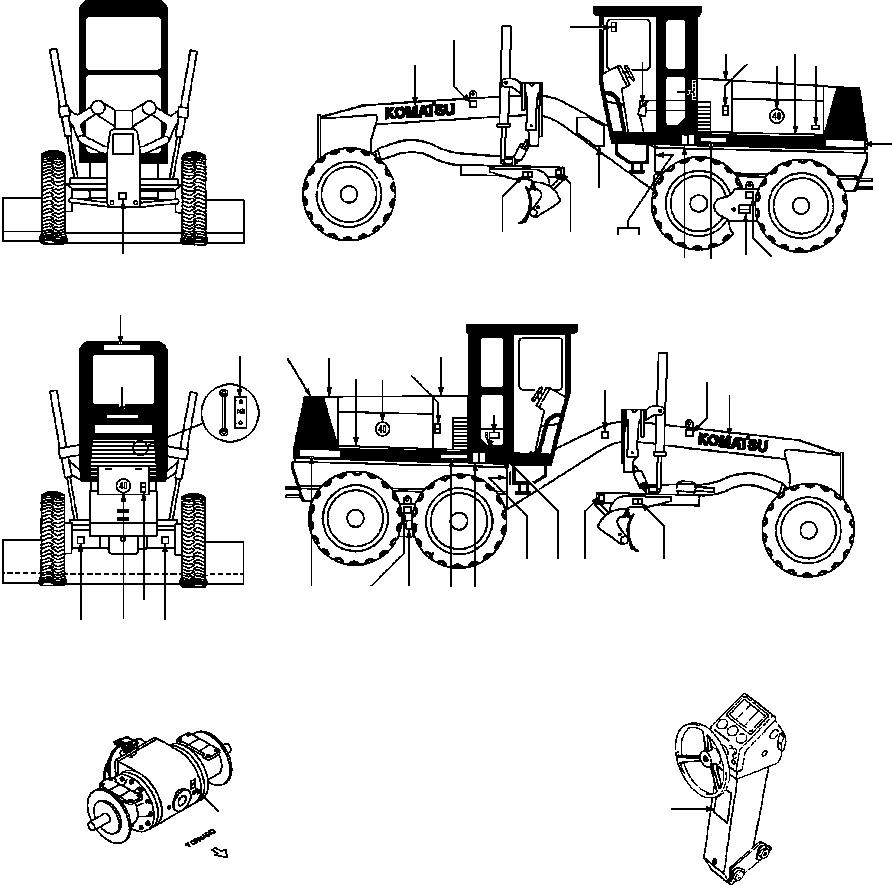DECALS, STANDARD 1433 962 H91 KOMATSU