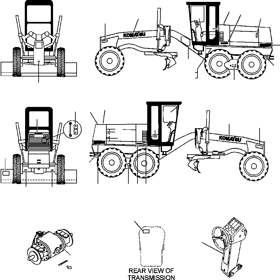 DECALS, MODEL 1434 844 H91 KOMATSU