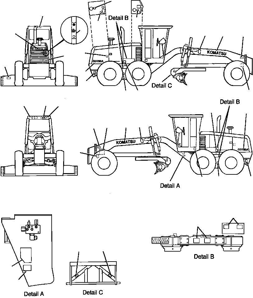 DECALS, MODEL 1439 366 H91 KOMATSU