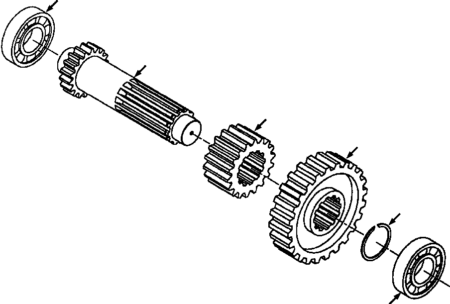 SHAFT, 6TH STAGE (32 TEETH) 1437 705 H1 KOMATSU