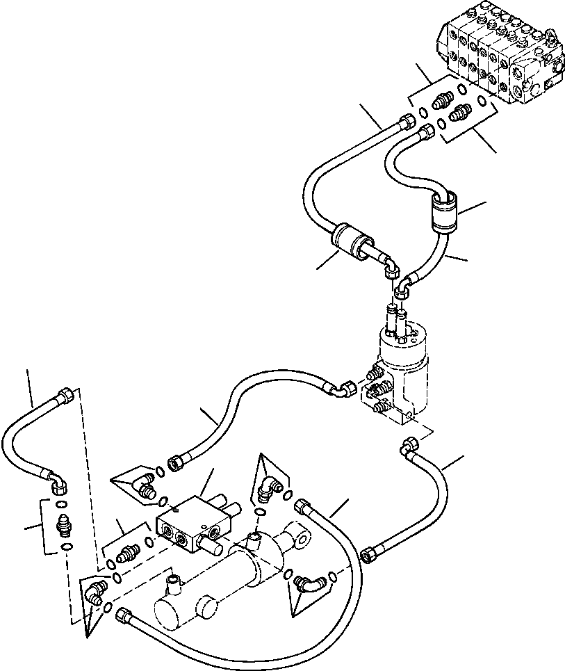 HOSE - FROM FOUR-WAY SWIVEL VALVE 1439 021 H1 KOMATSU