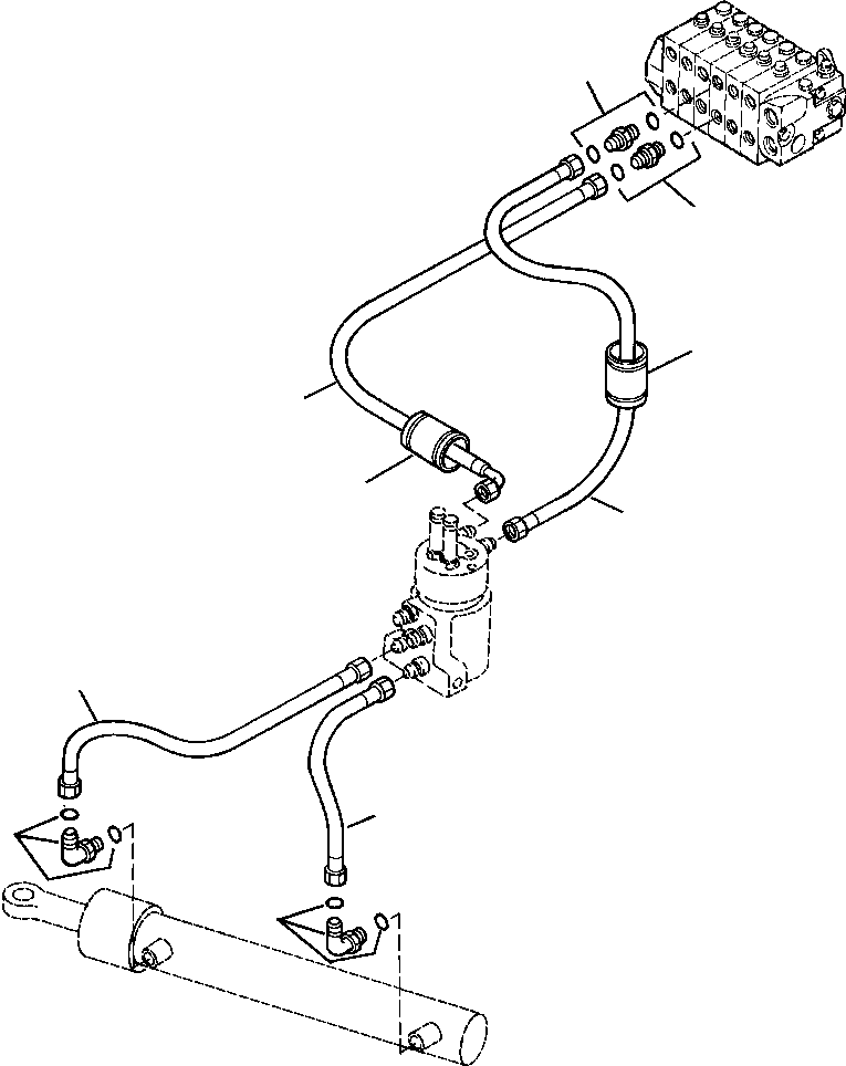 HOSE - FROM FOUR-WAY SWIVEL VALVE 1439 024 H1 KOMATSU