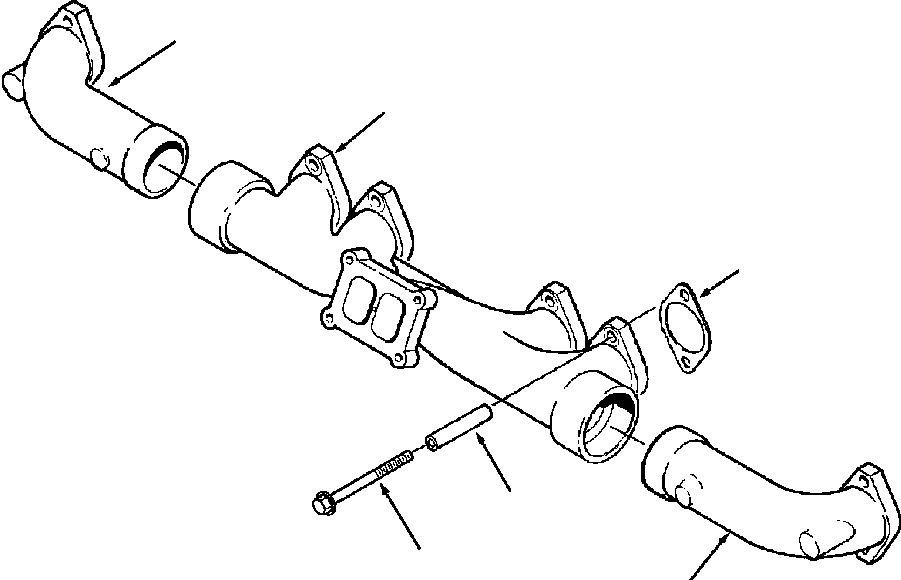 MANIFOLD, EXHAUST (CENTER) 1304 750 H1 KOMATSU