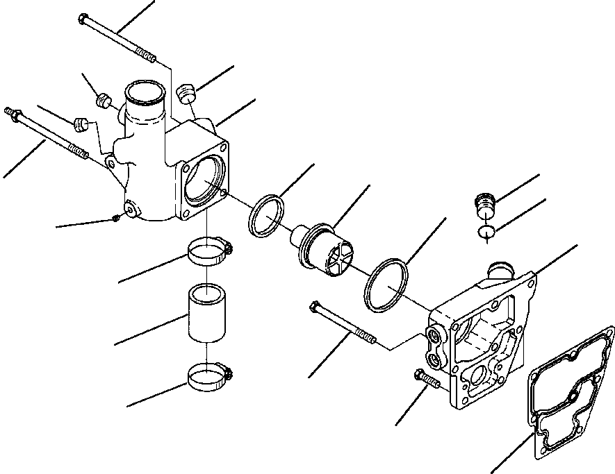 SUPPORT, THERMOSTAT HOUSING 1307 644 H1 KOMATSU