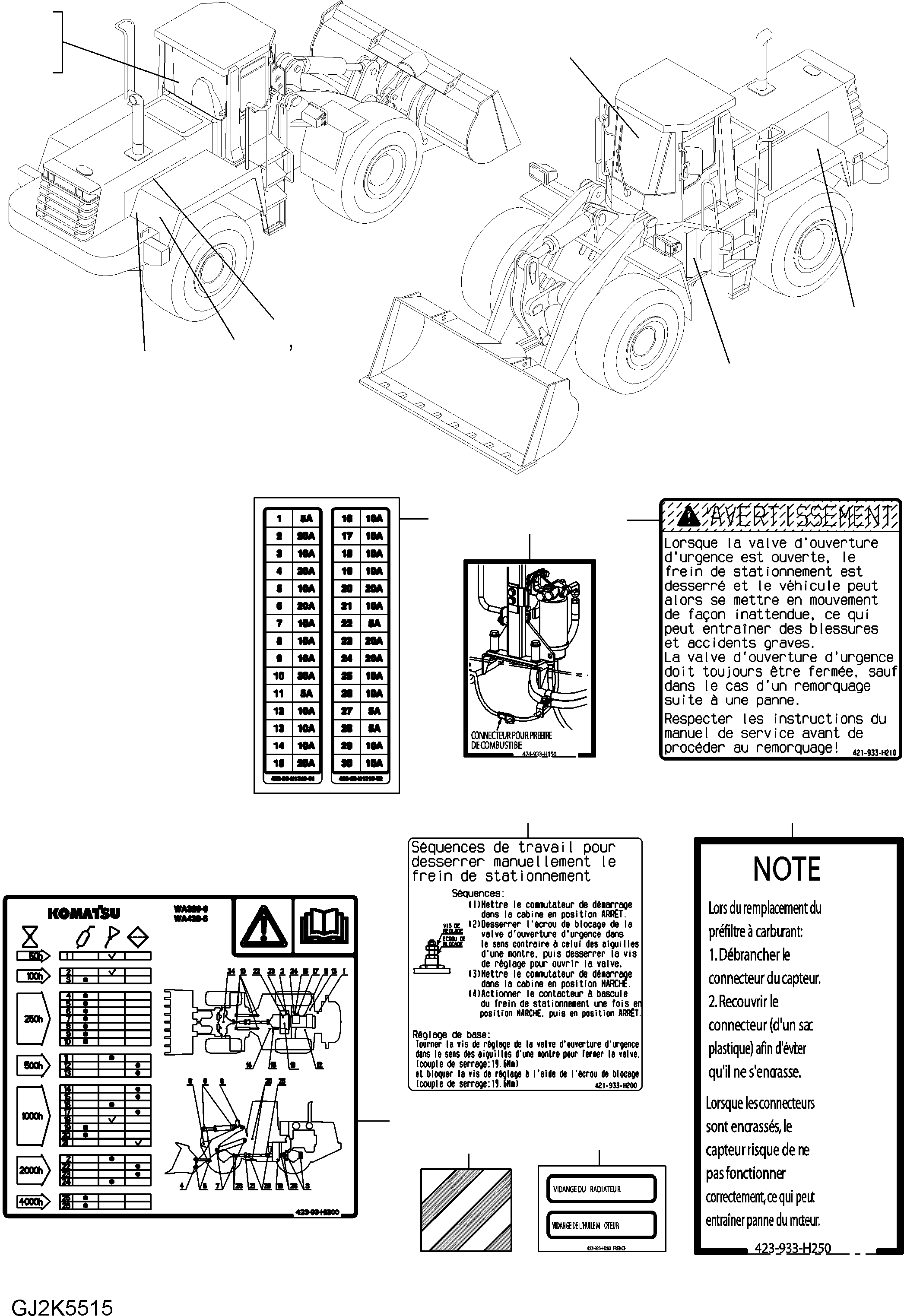 DECAL, PRE FILTER 424-933-H150 KOMATSU