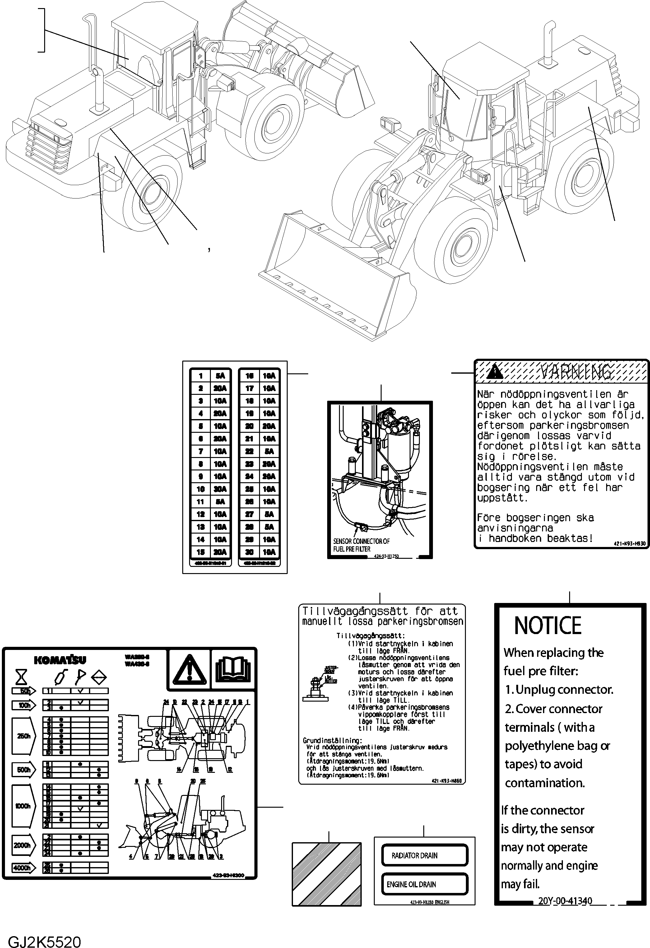 DECAL, PARKING BRAKE 421-K93-H930 KOMATSU