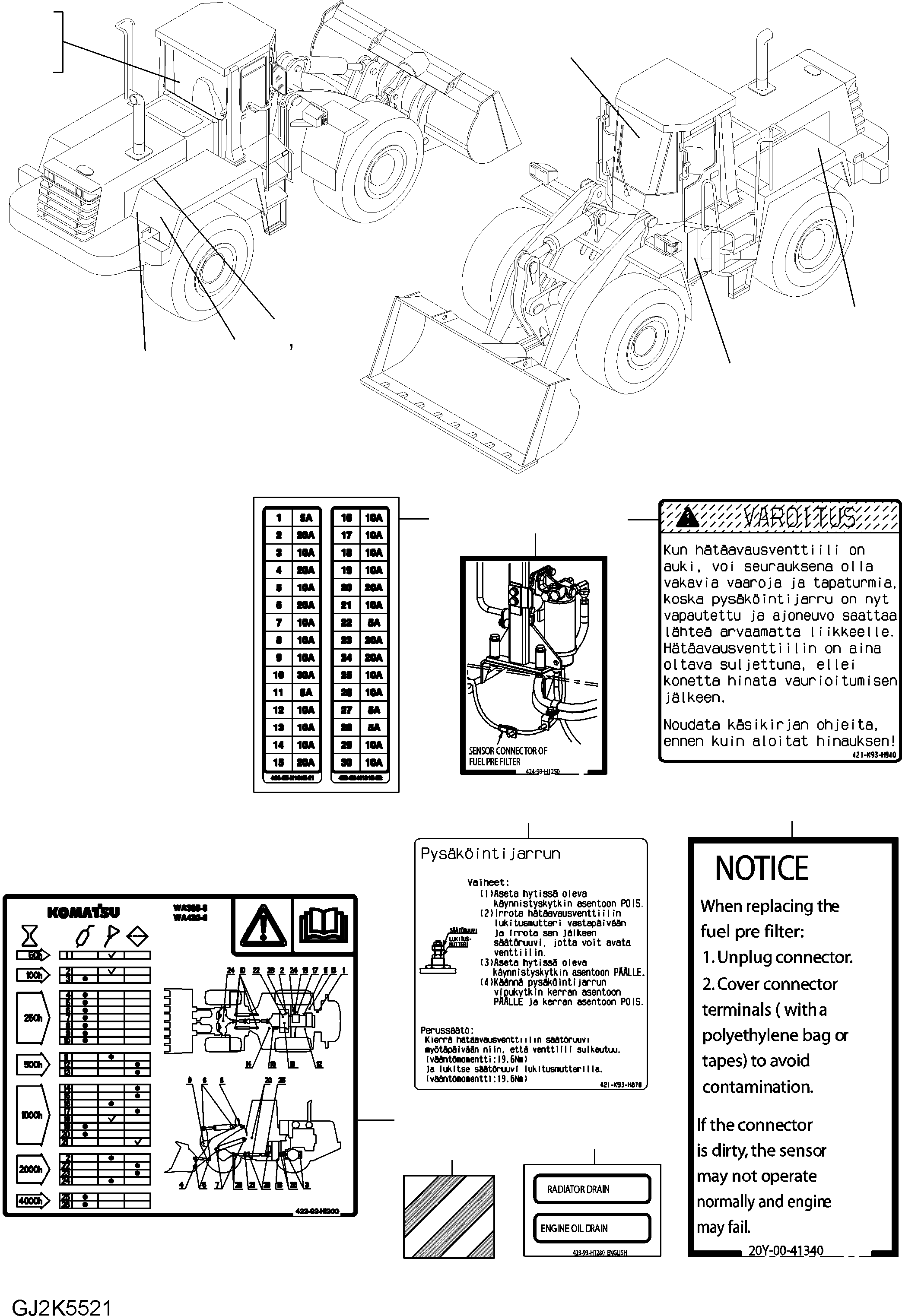 DECAL, PARKING BRAKE 421-K93-H940 KOMATSU