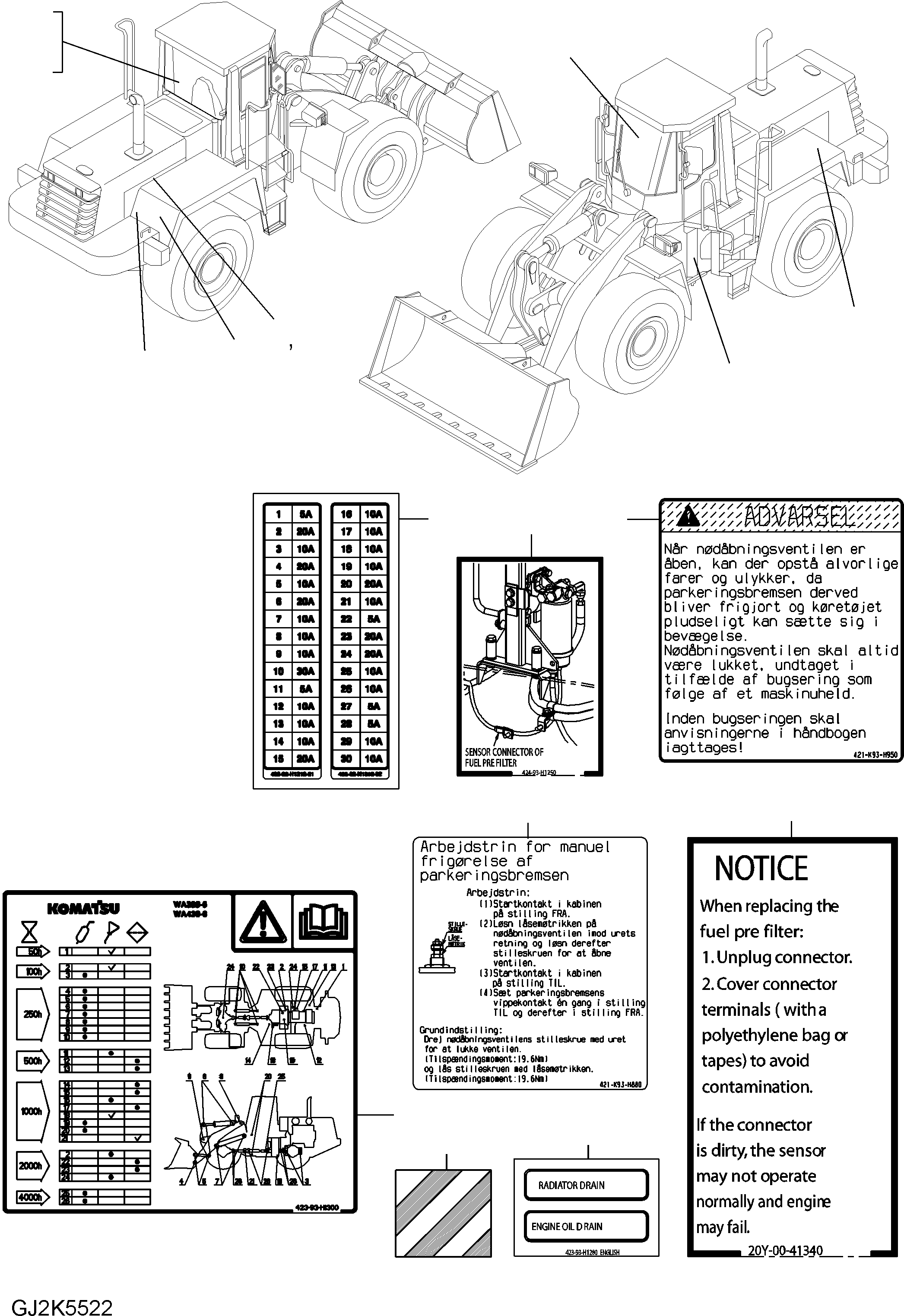 DECAL, PARKING BRAKE 421-K93-H950 KOMATSU