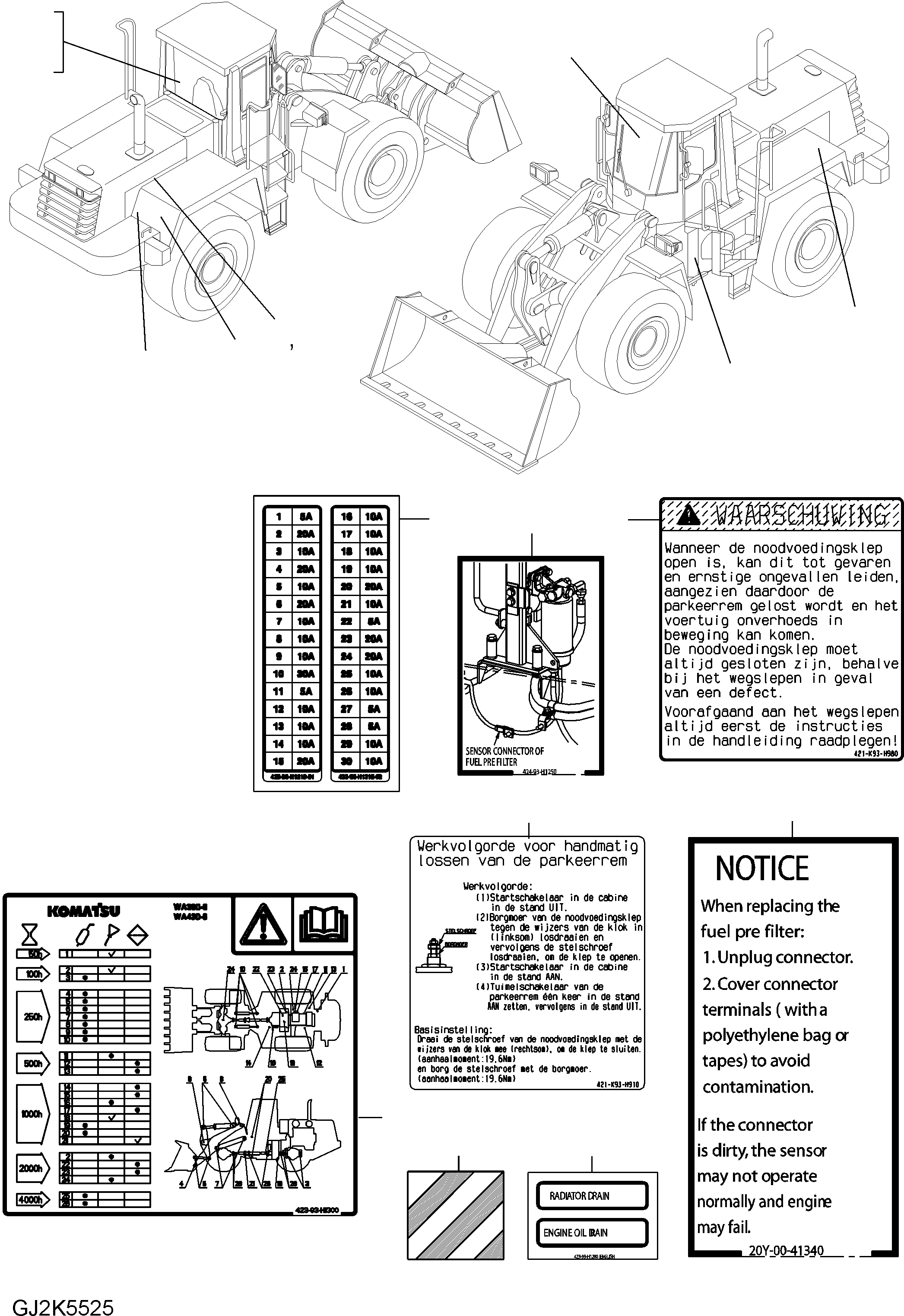 DECAL, RELEASE PARKING BRAKE 421-K93-H910 KOMATSU