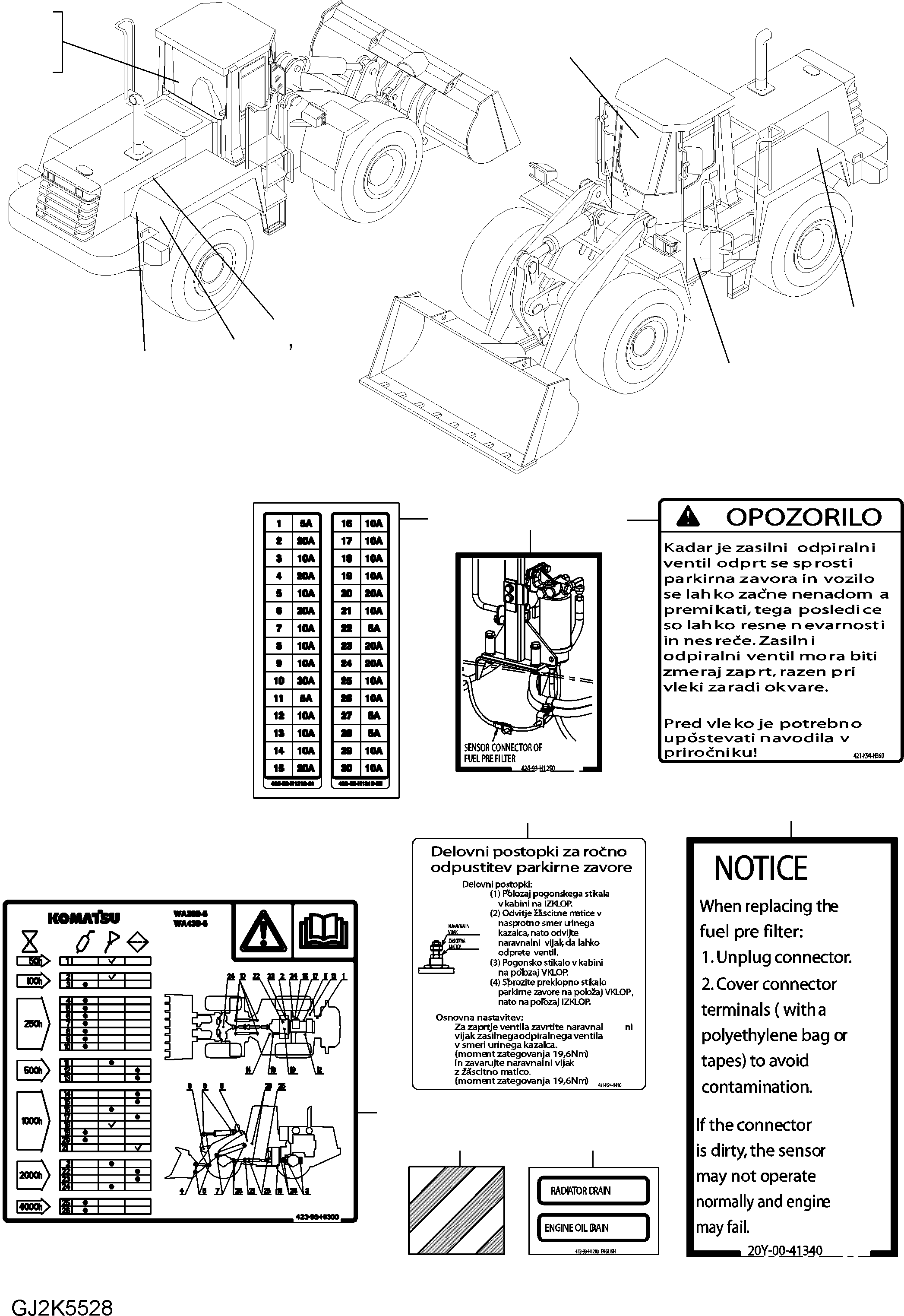 DECAL, PARKING BRAKE 421-K94-H360 KOMATSU