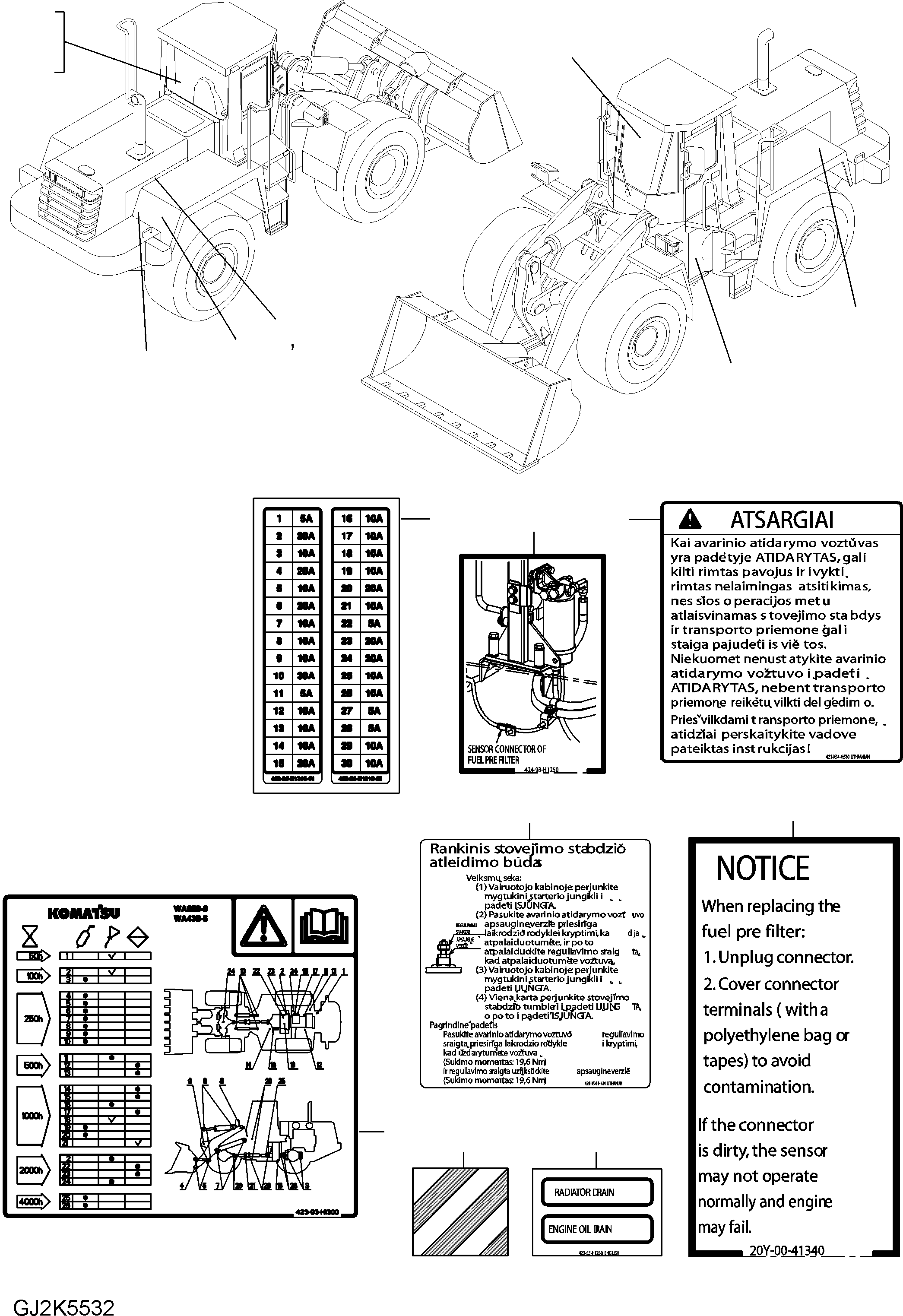 DECAL, PARKING BRAKE 421-K94-H580 KOMATSU
