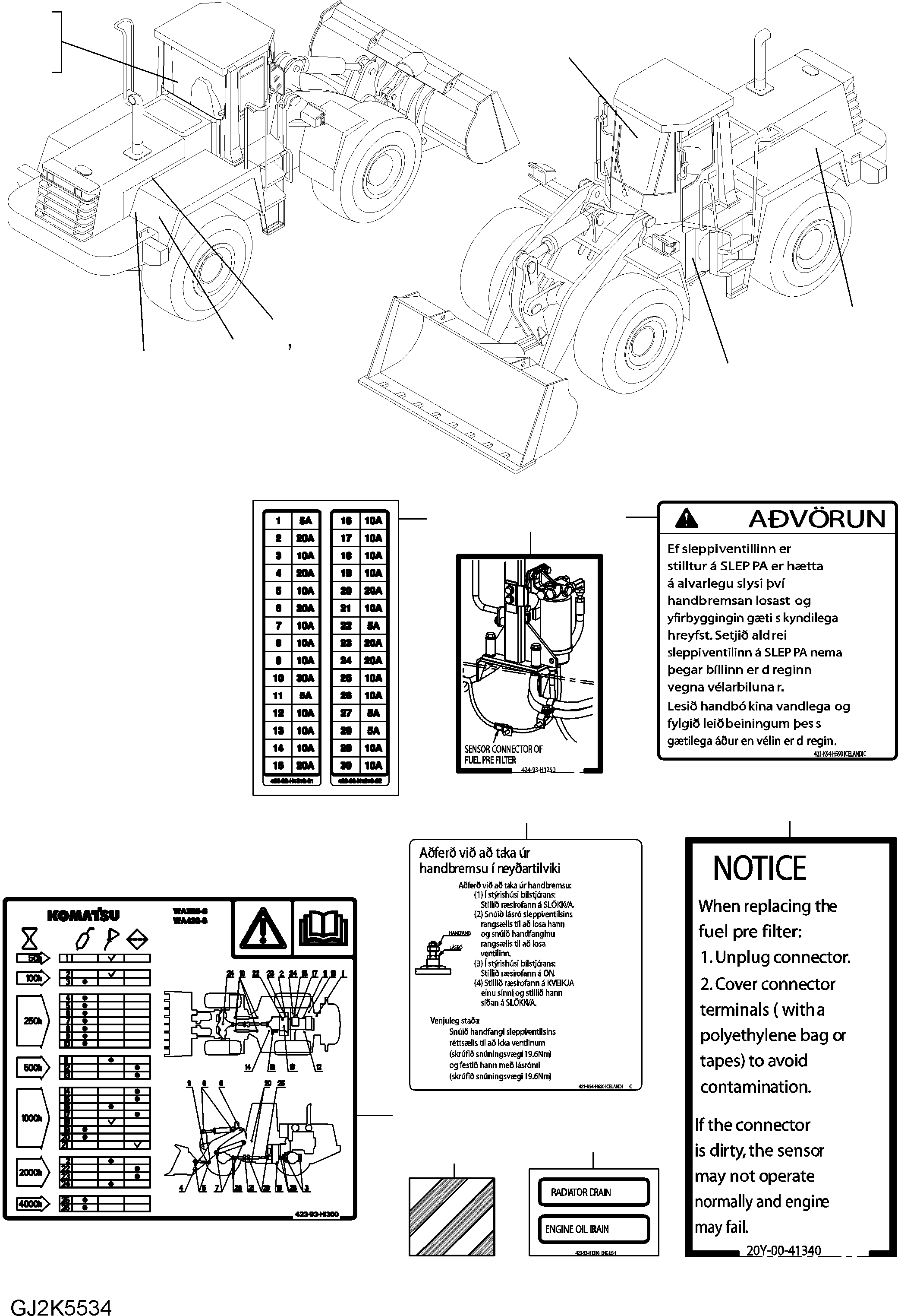 DECAL, RELEASE PARKING BRAKE 421-K94-H620 KOMATSU