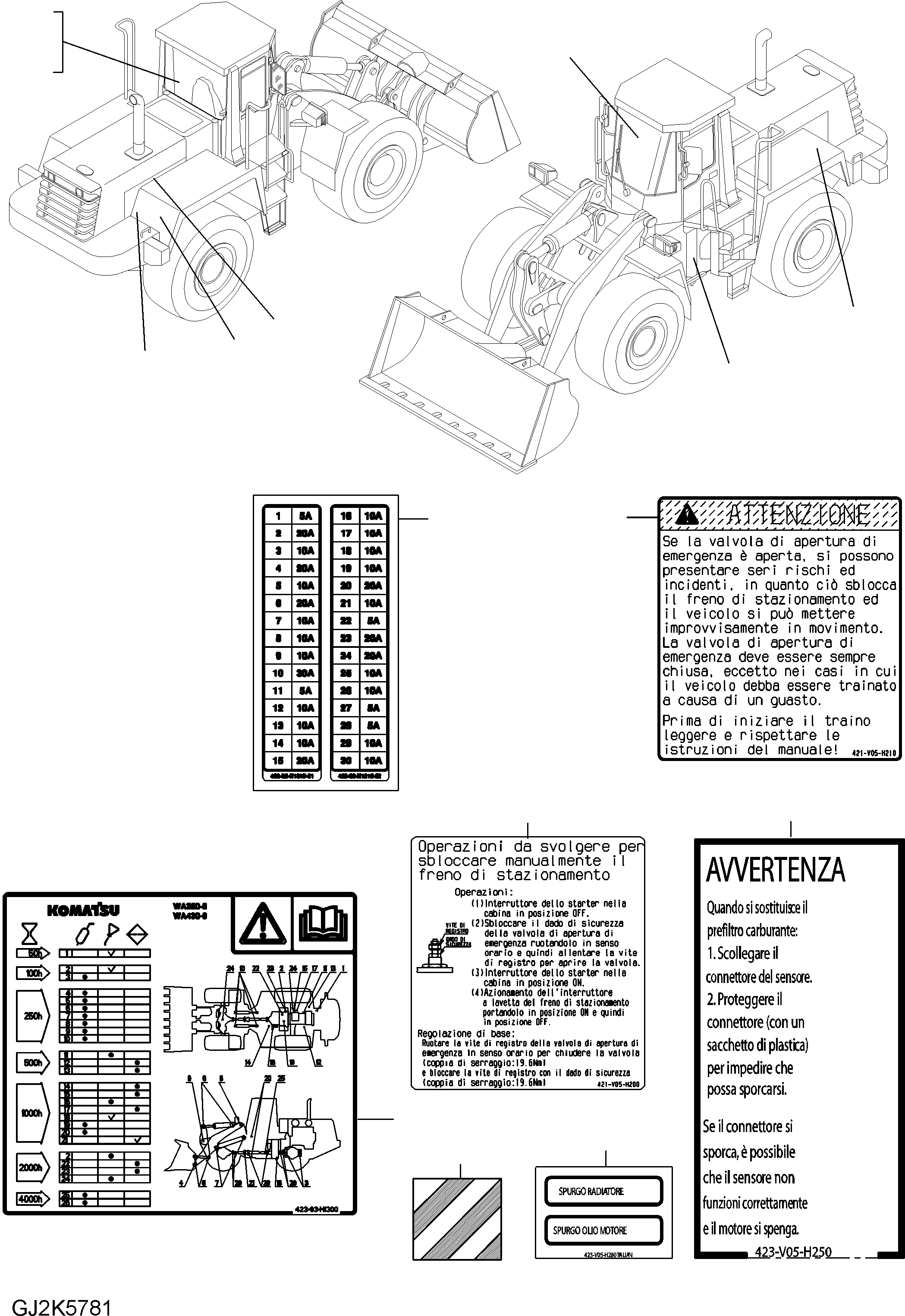 Табличка смазки 423-V05-H270 KOMATSU