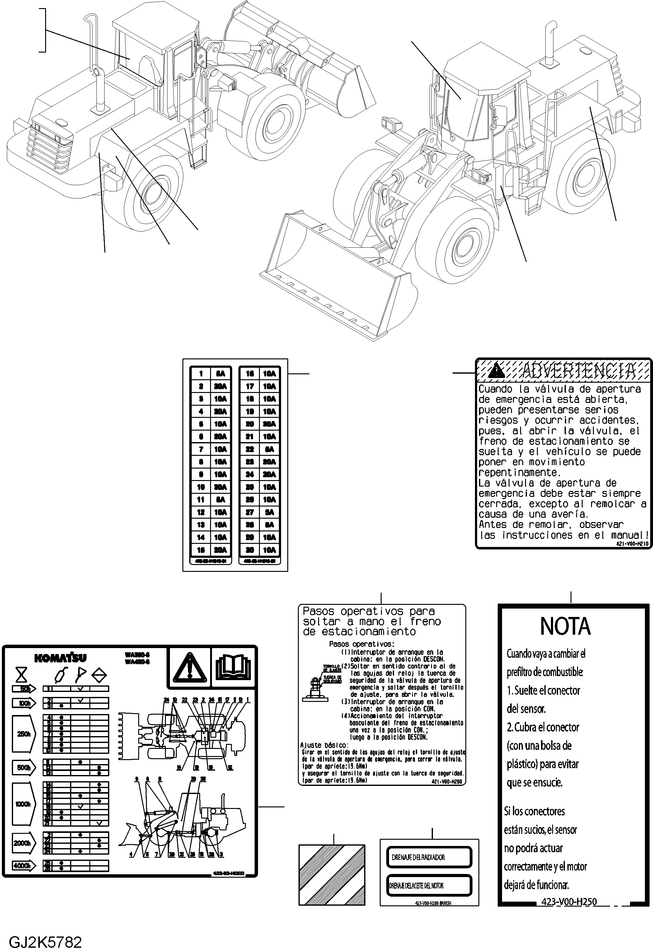 Табличка смазки 423-V00-H271 KOMATSU